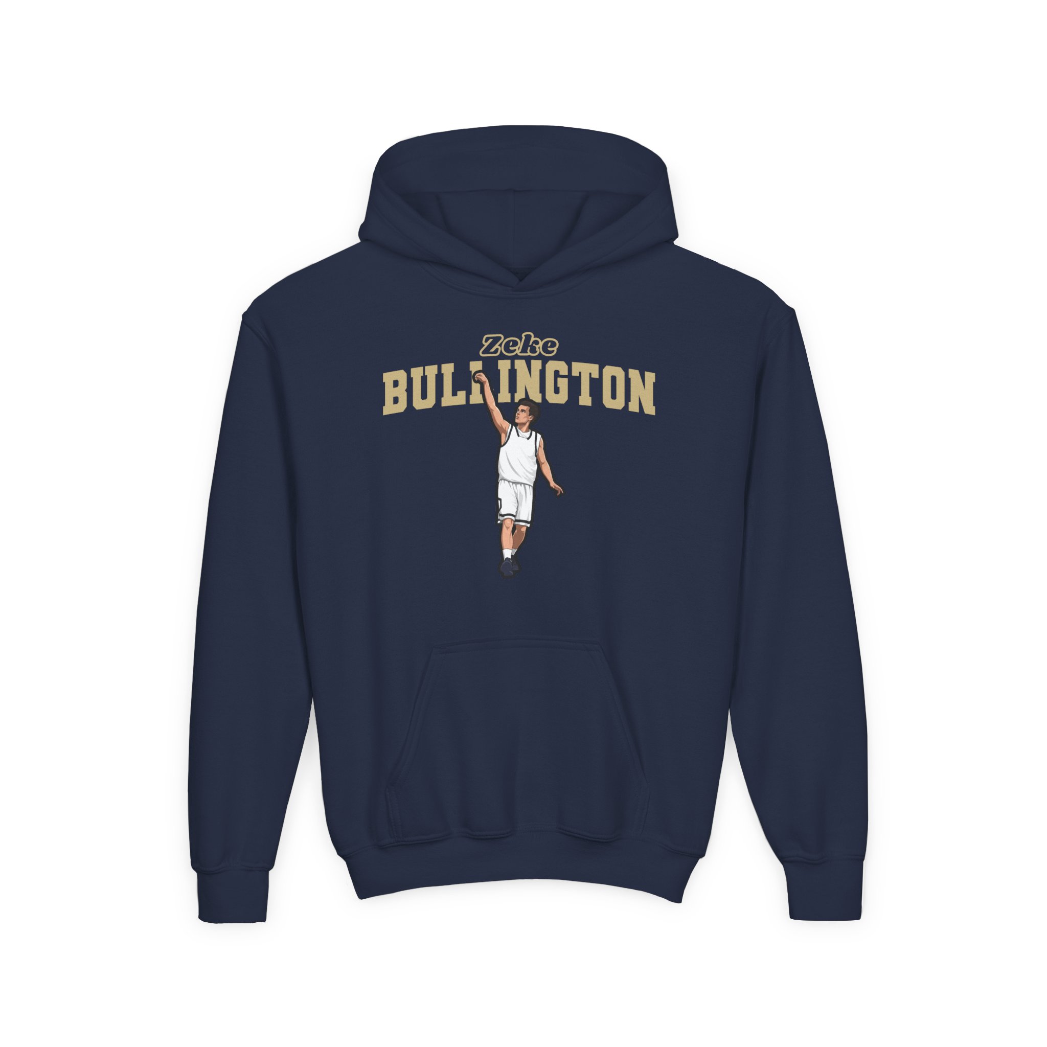 Youth Hoodie — character_name_arch in Navy