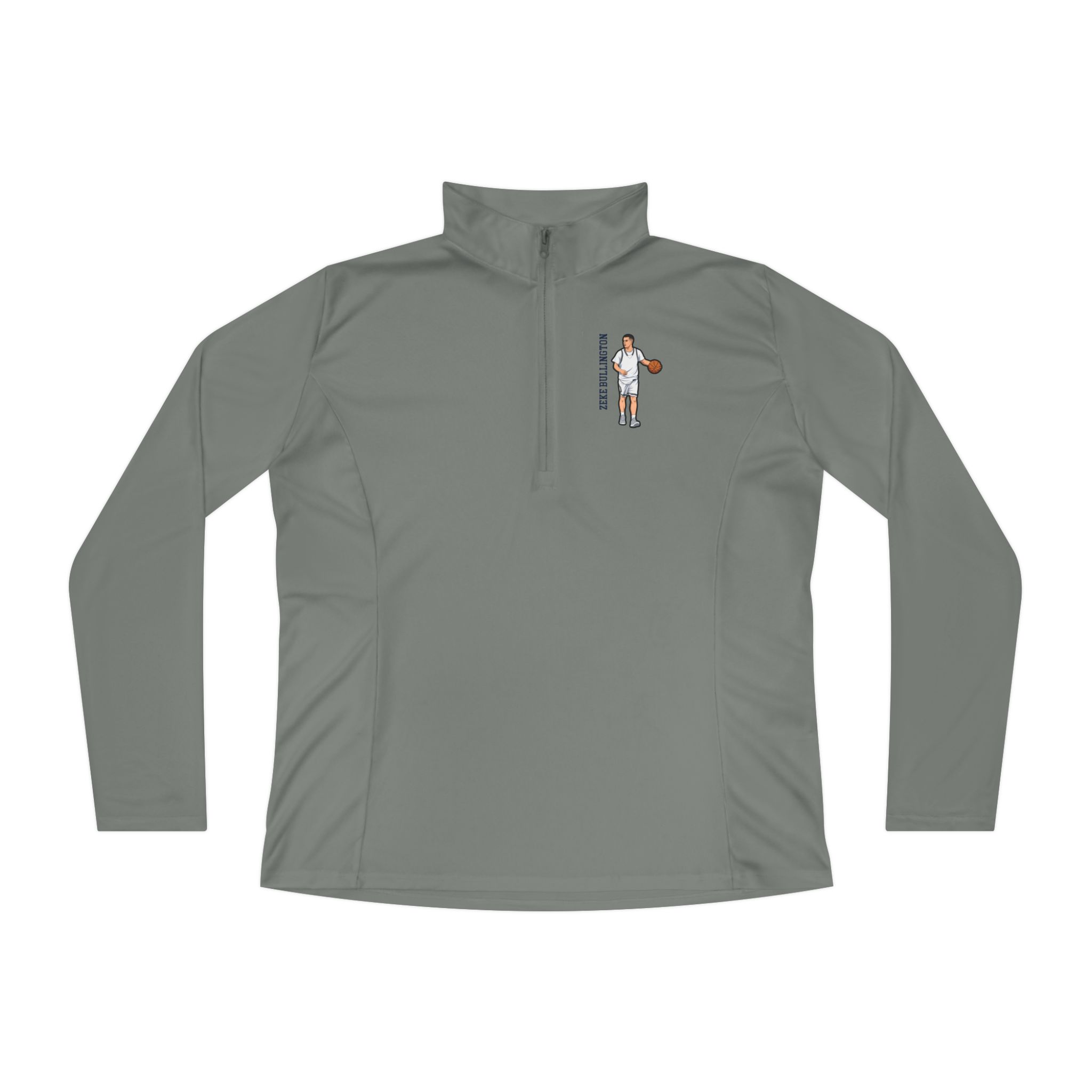 Women's Q-Zip Pullover — character_name_vertical in Grey