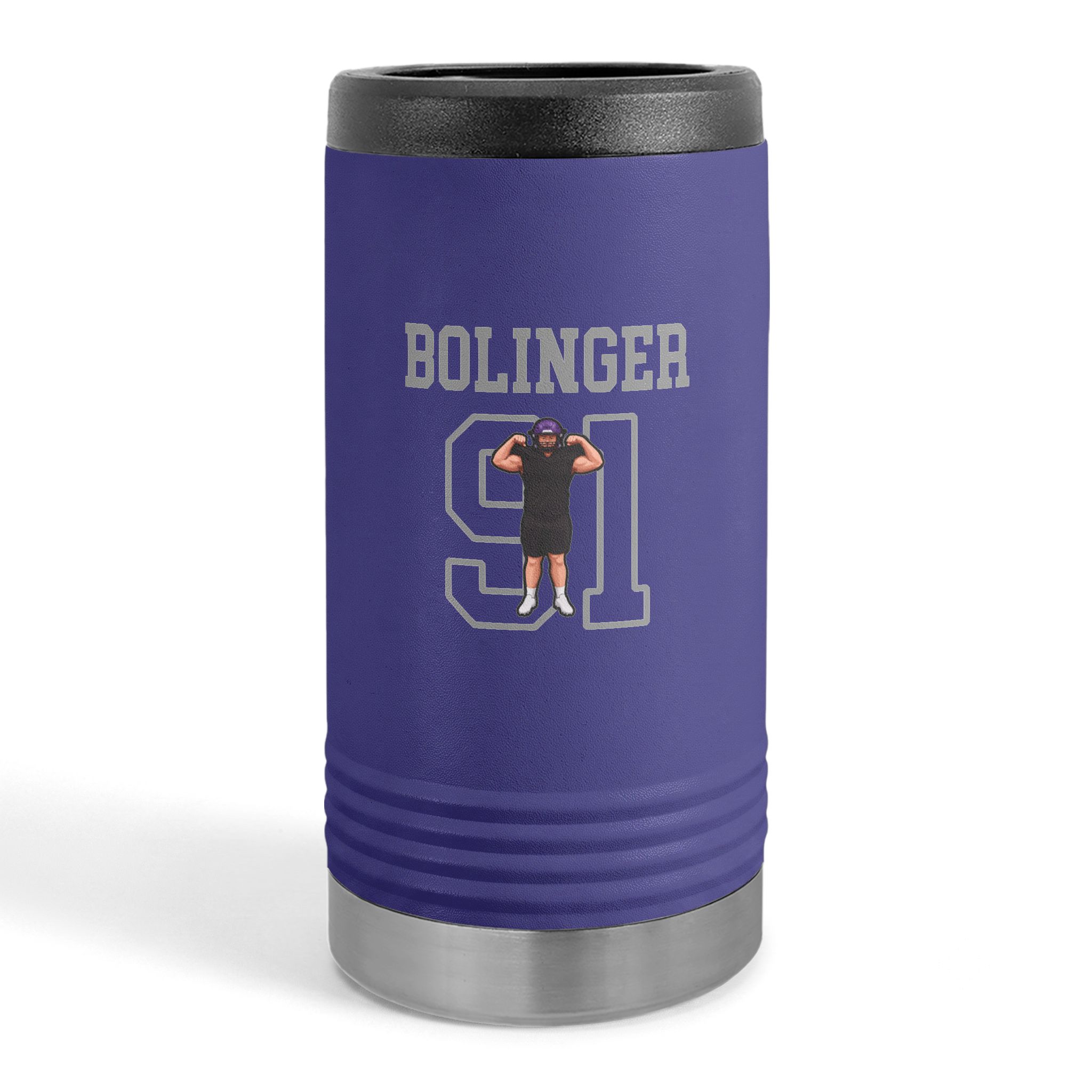 Slim Stainless Can Cooler — character_shirsey in Purple