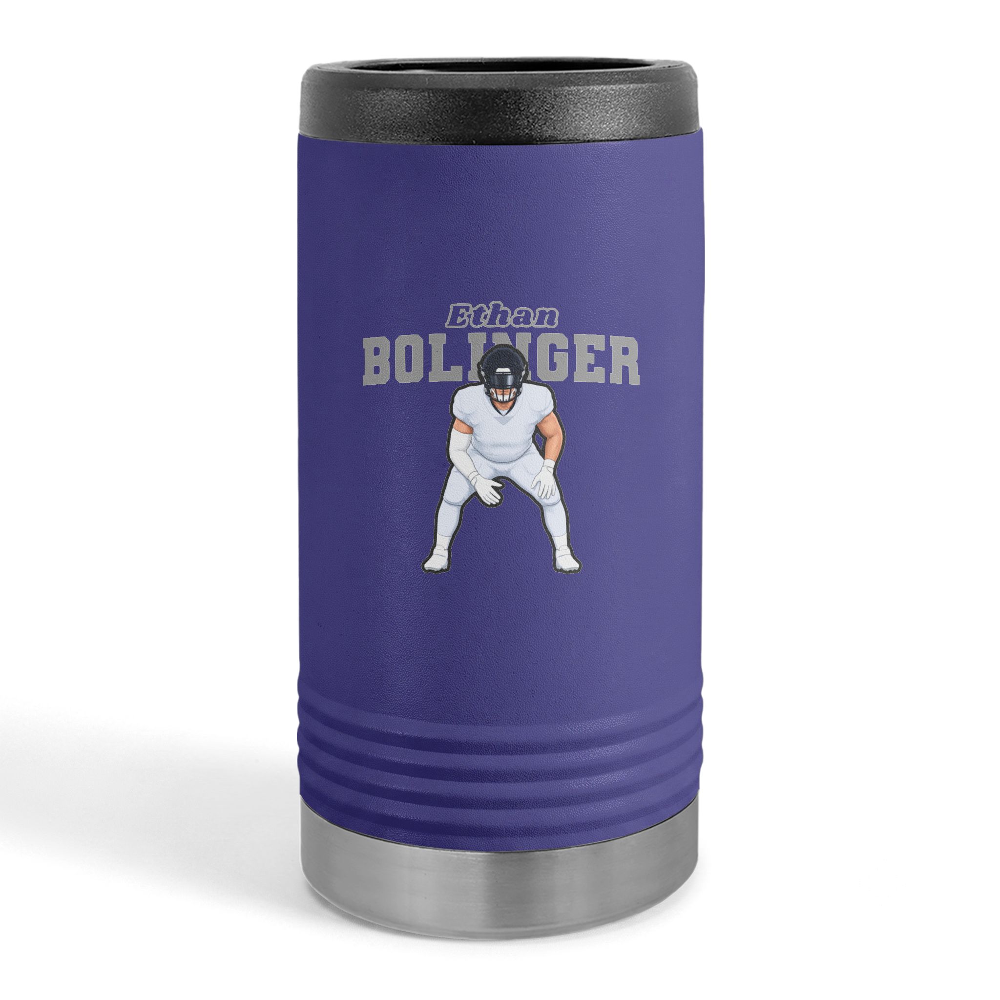 Slim Stainless Can Cooler — character_name_arch in Purple