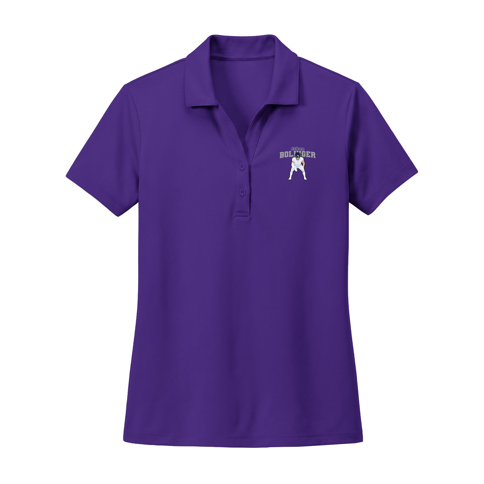 Women's Polo — character_name_arch in Purple