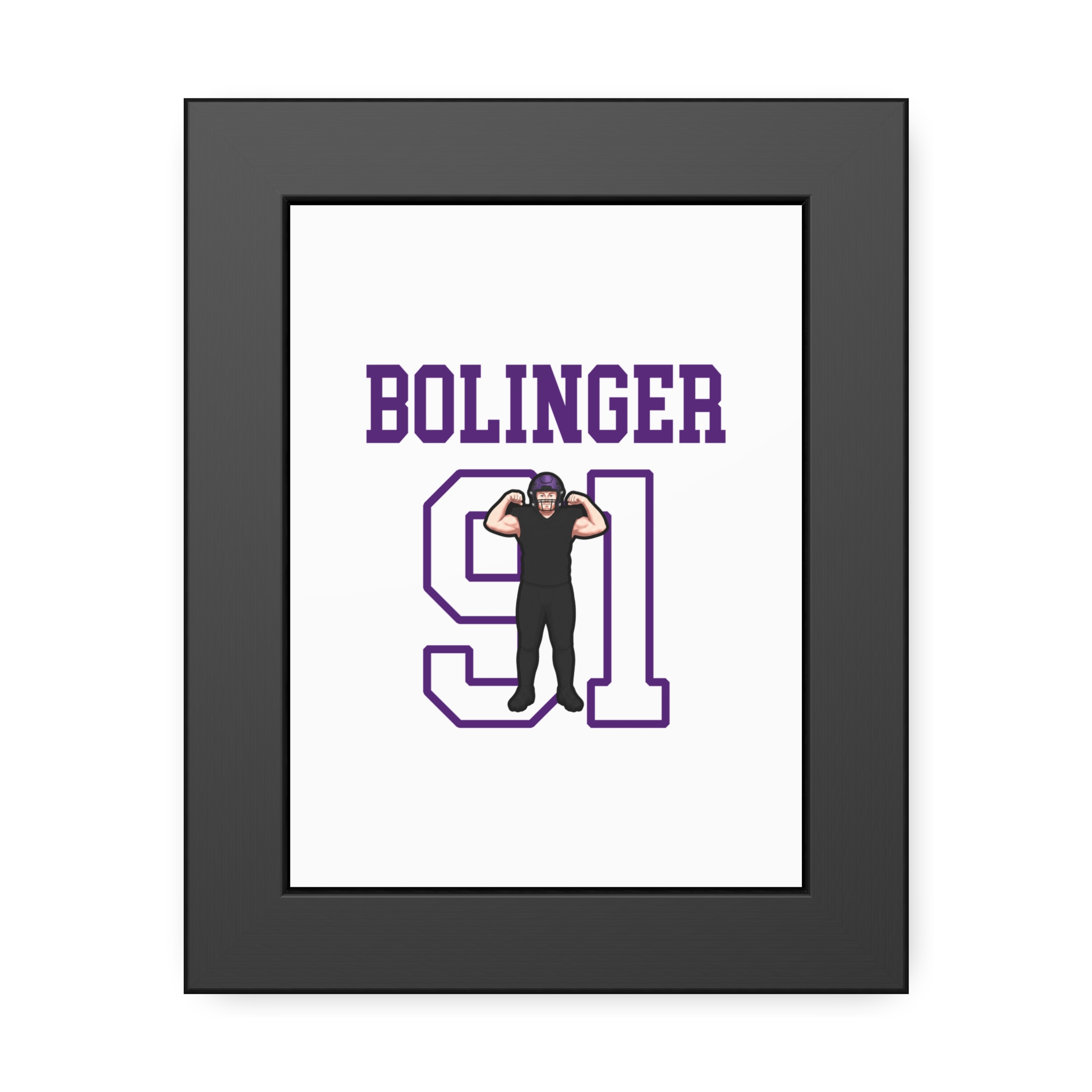 Framed Poster — character_shirsey in Black