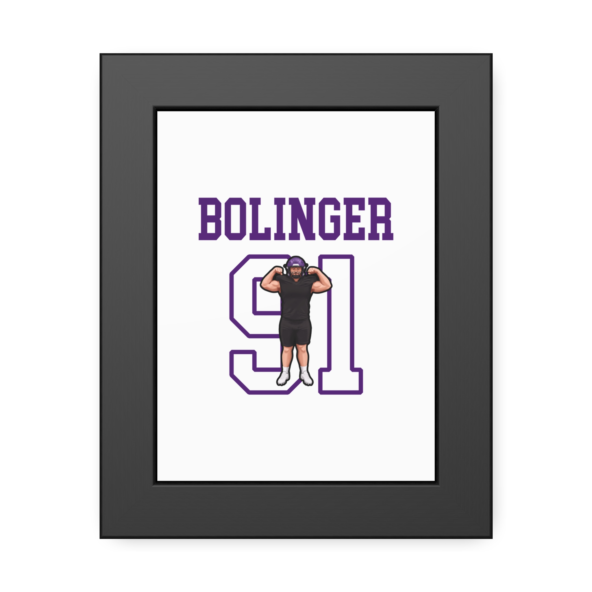 Framed Poster — character_shirsey in Black