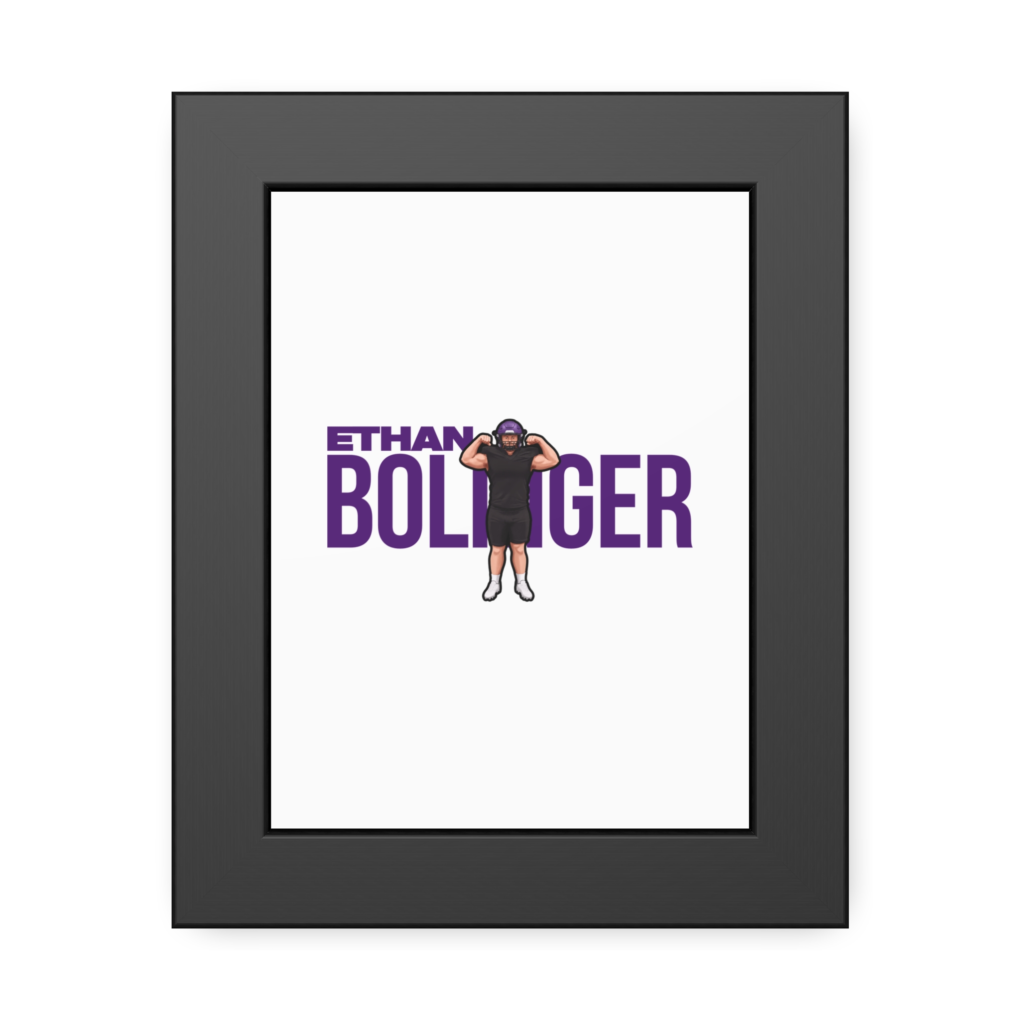 Framed Poster — character_player_name in Black