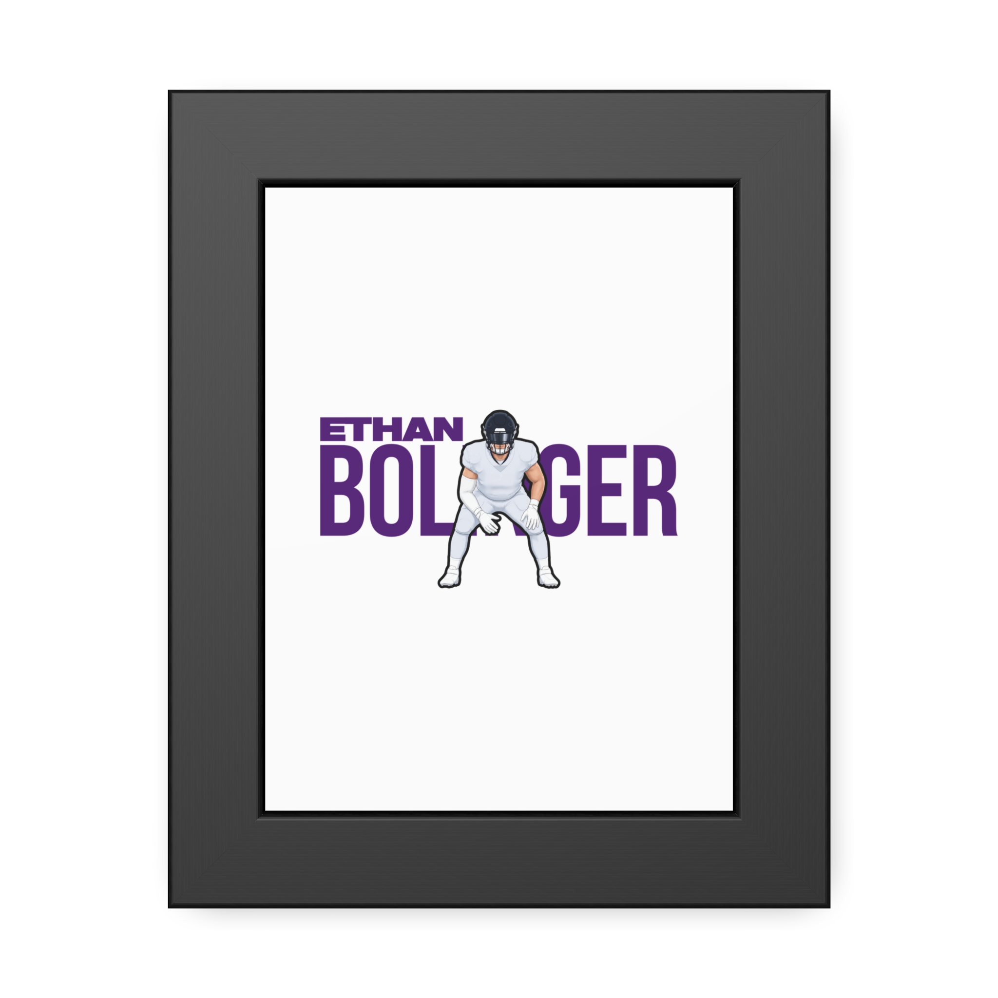 Framed Poster — character_player_name in Black
