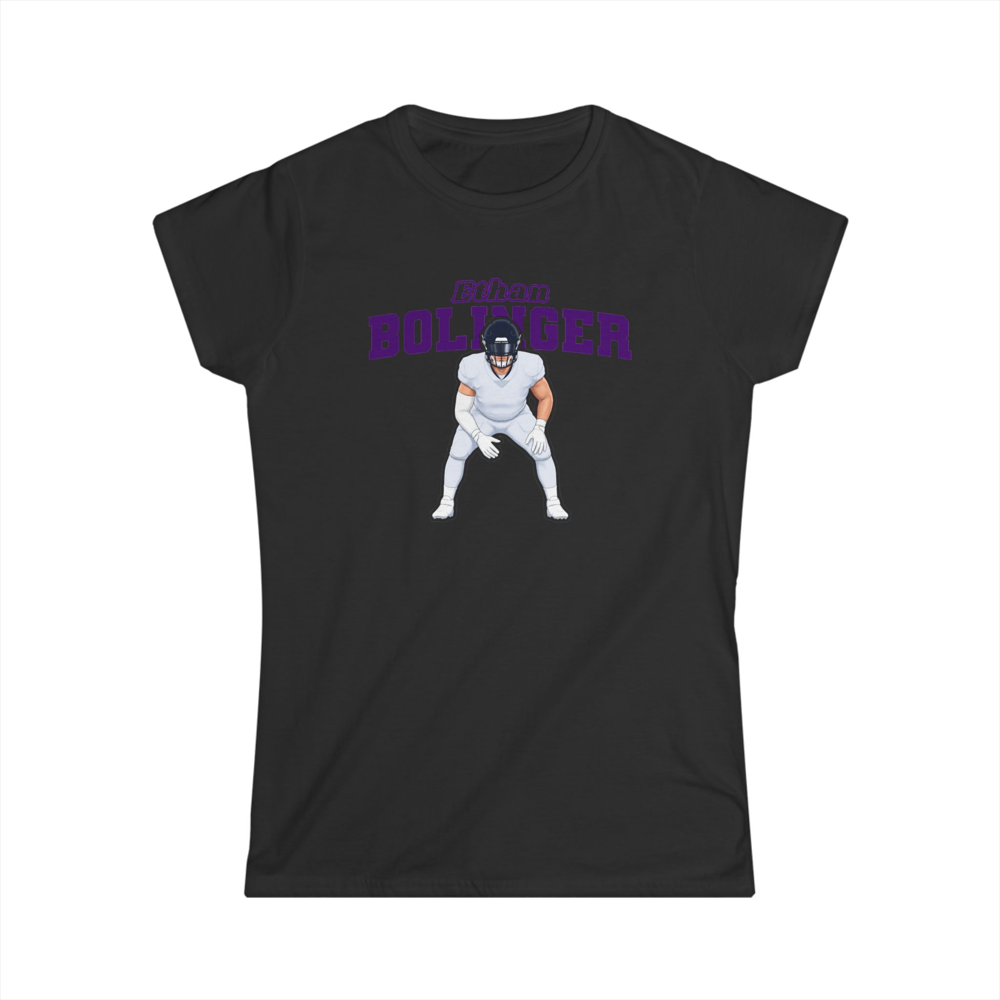 Women's Softstyle Tee — character_name_arch in Black