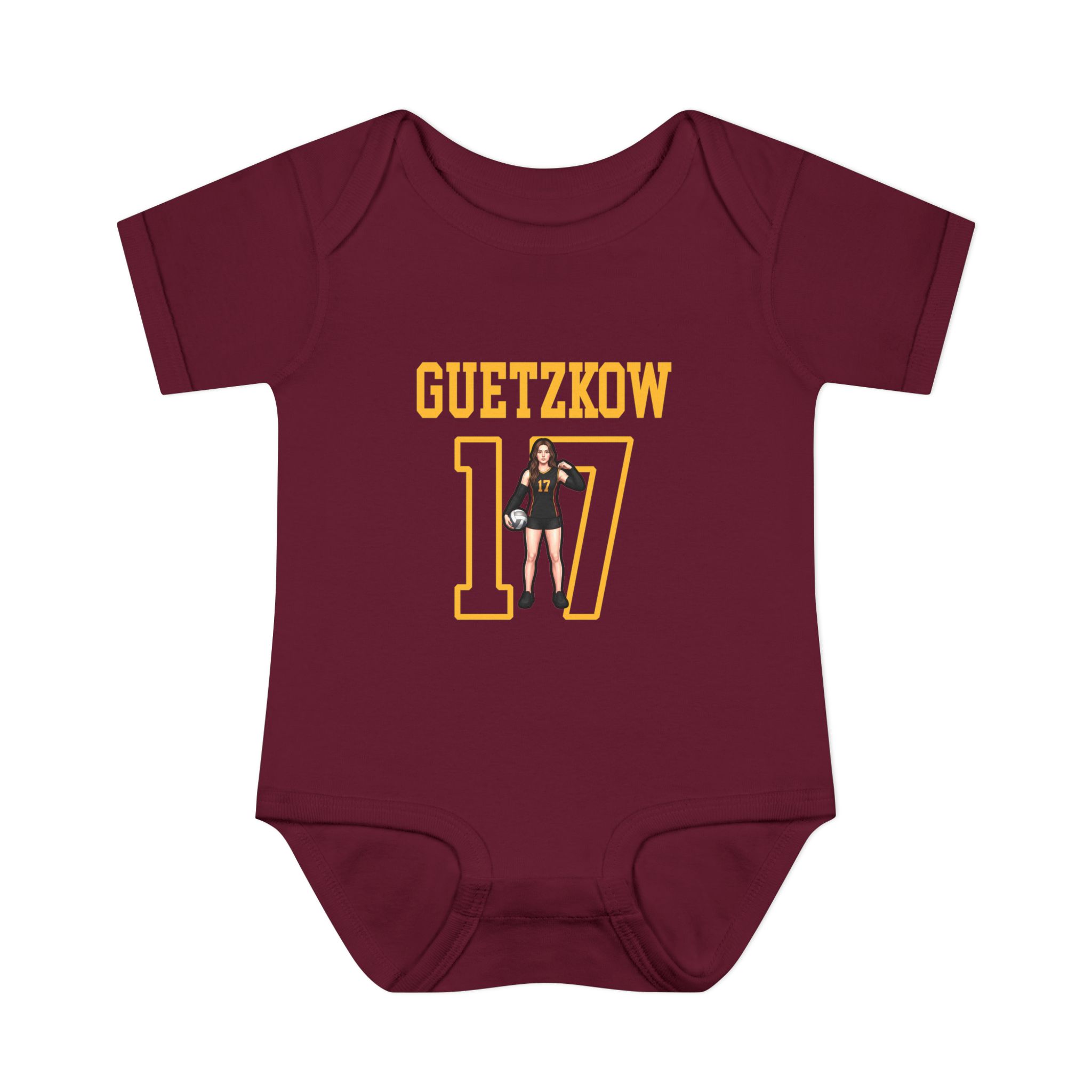Baby Onesie — character_shirsey in Maroon