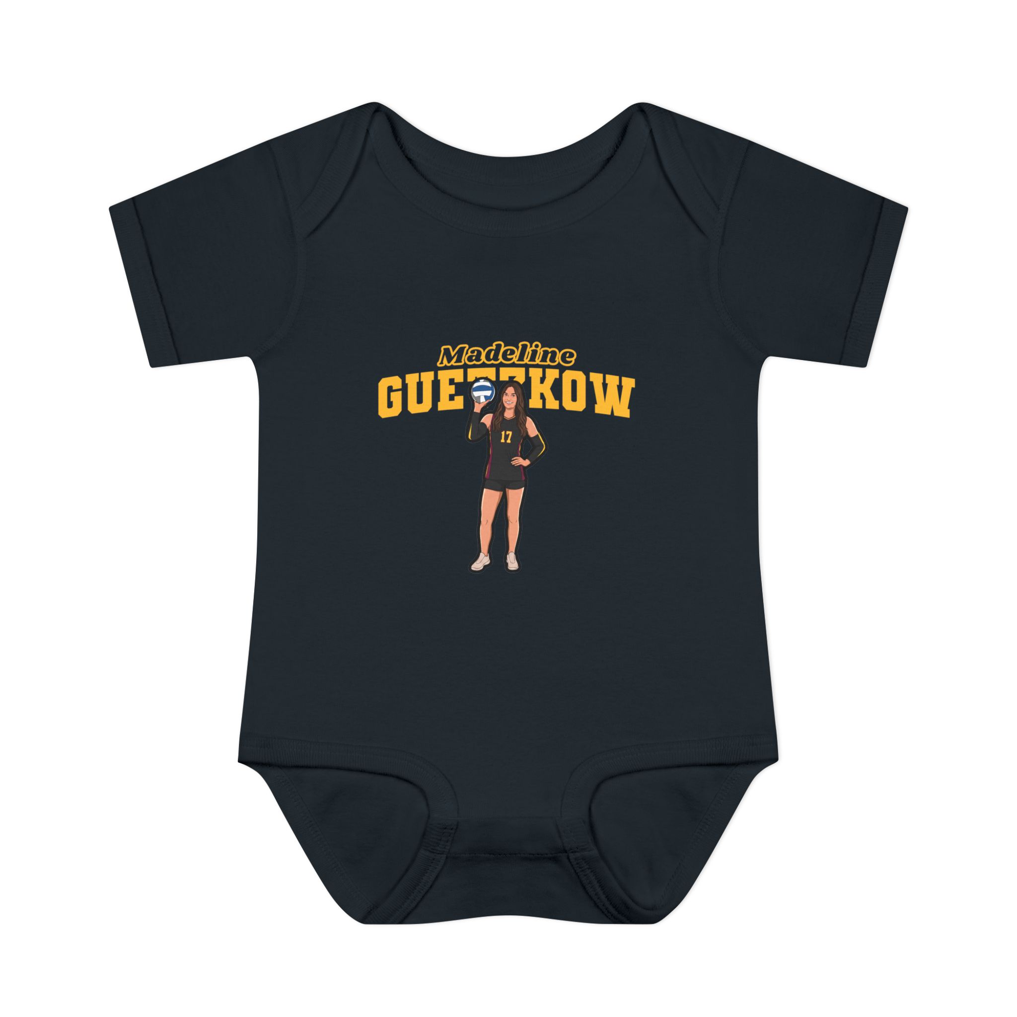 Baby Onesie — character_name_arch in Black