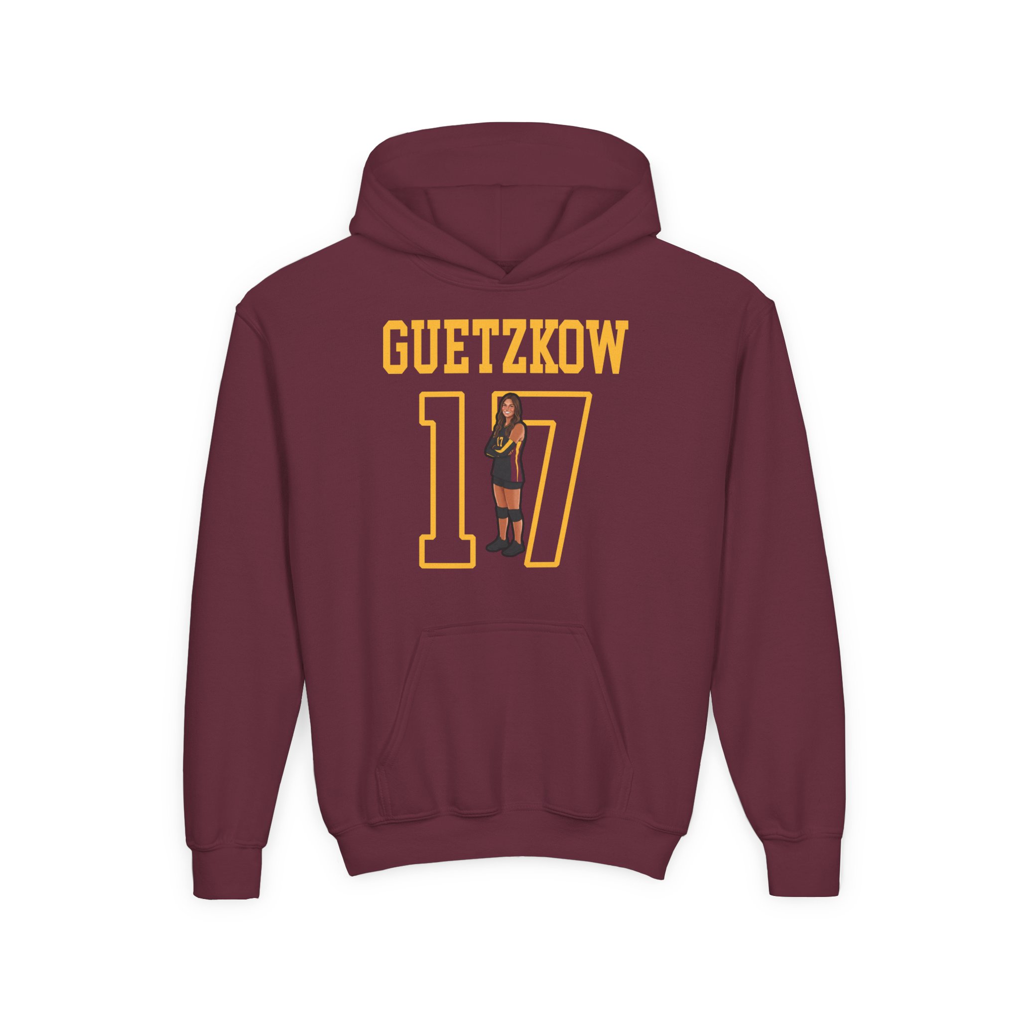 Youth Hoodie — character_shirsey in Maroon