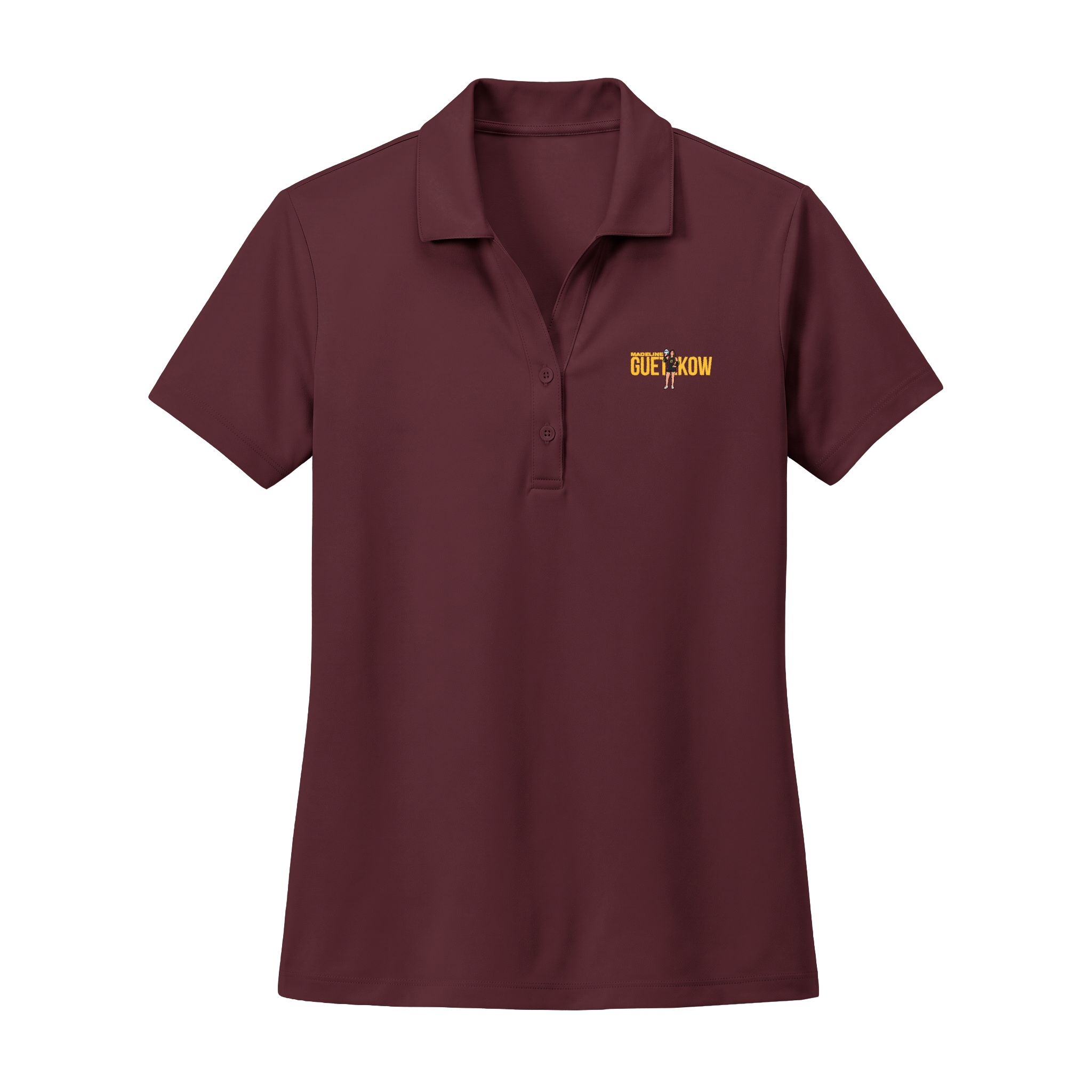 Women's Polo — character_player_name in Maroon