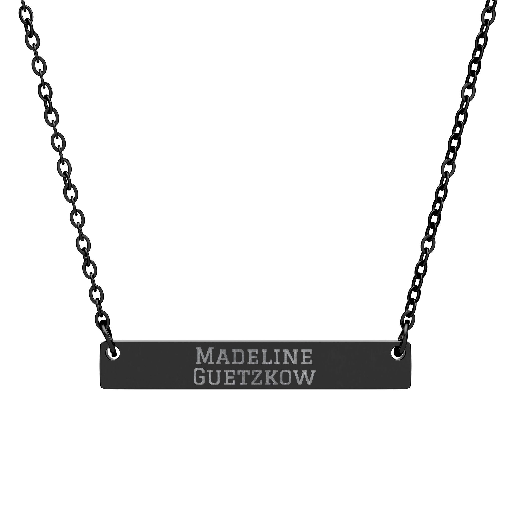 Engraved Bar Necklace — Classic in Black