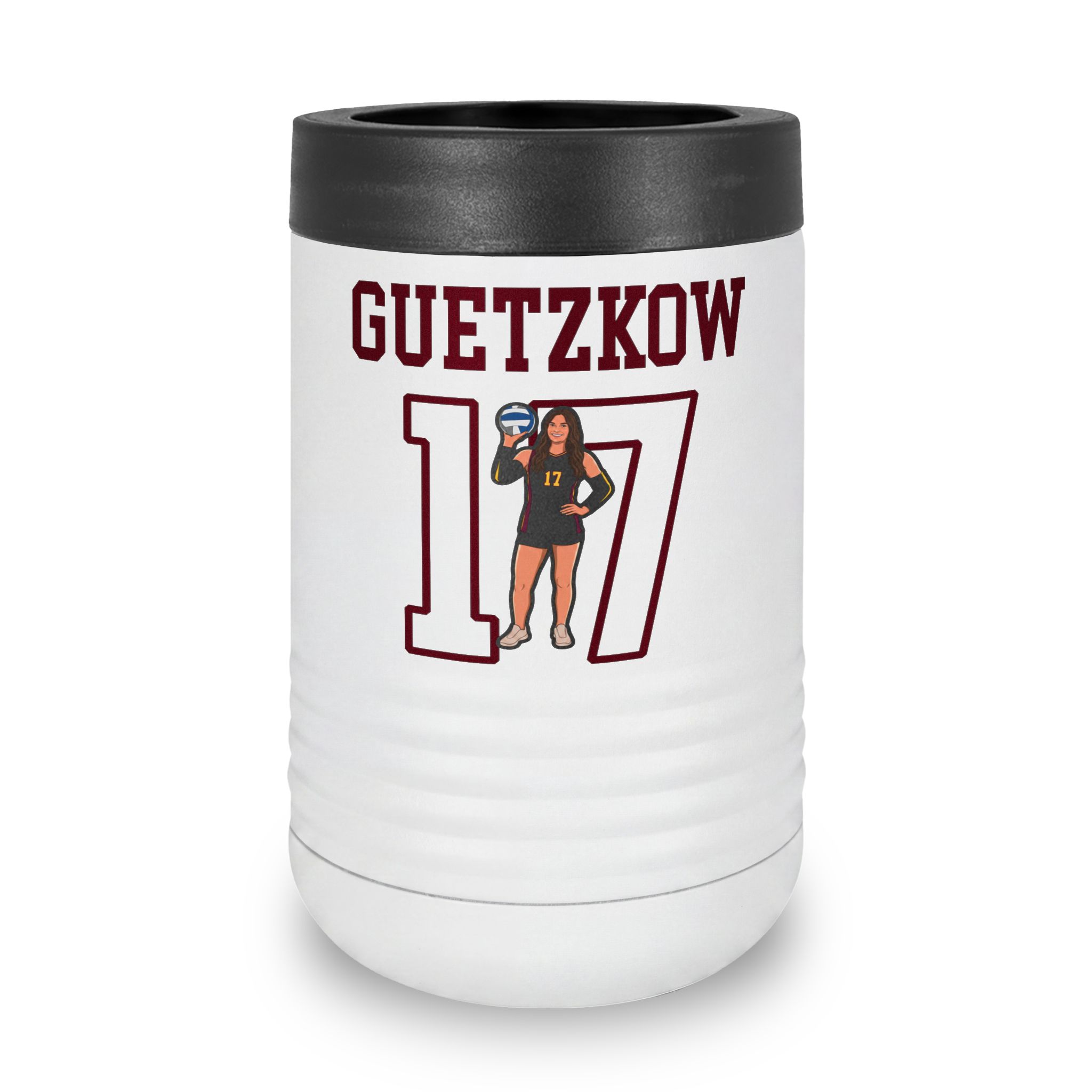 Stainless Can Cooler — character_shirsey in White