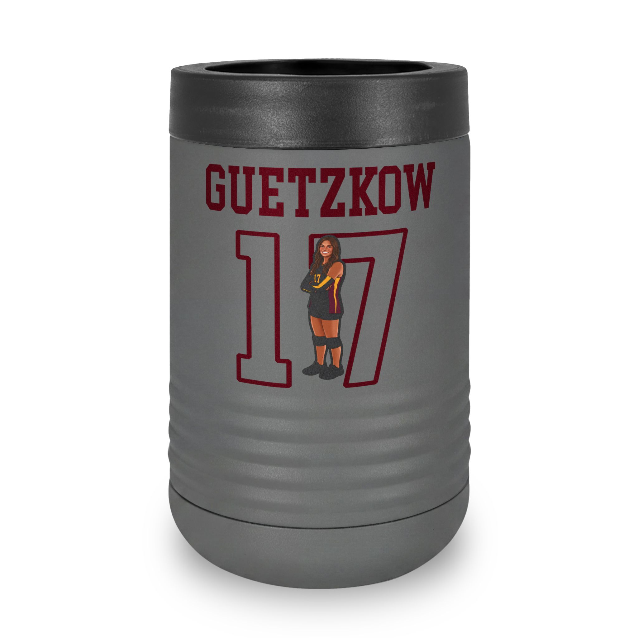 Stainless Can Cooler — character_shirsey in Grey