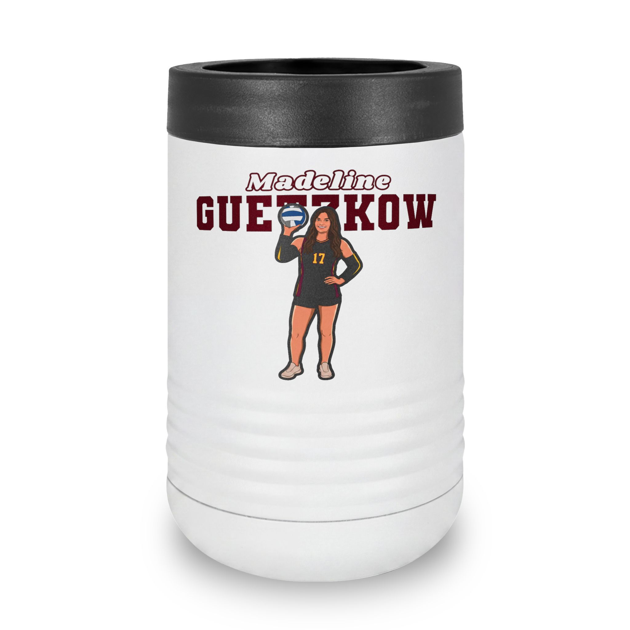 Stainless Can Cooler — character_name_arch in White