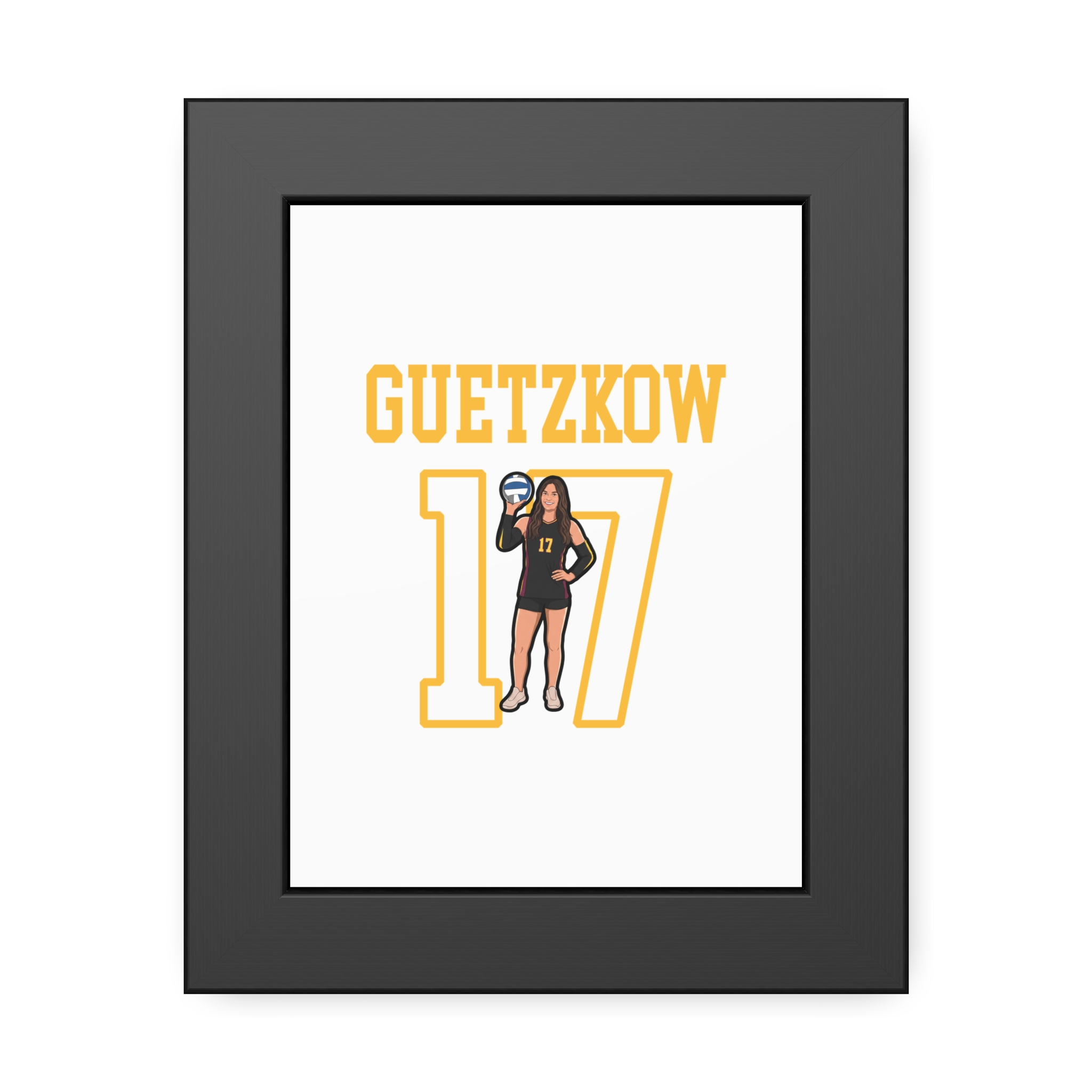 Framed Poster — character_shirsey in Black