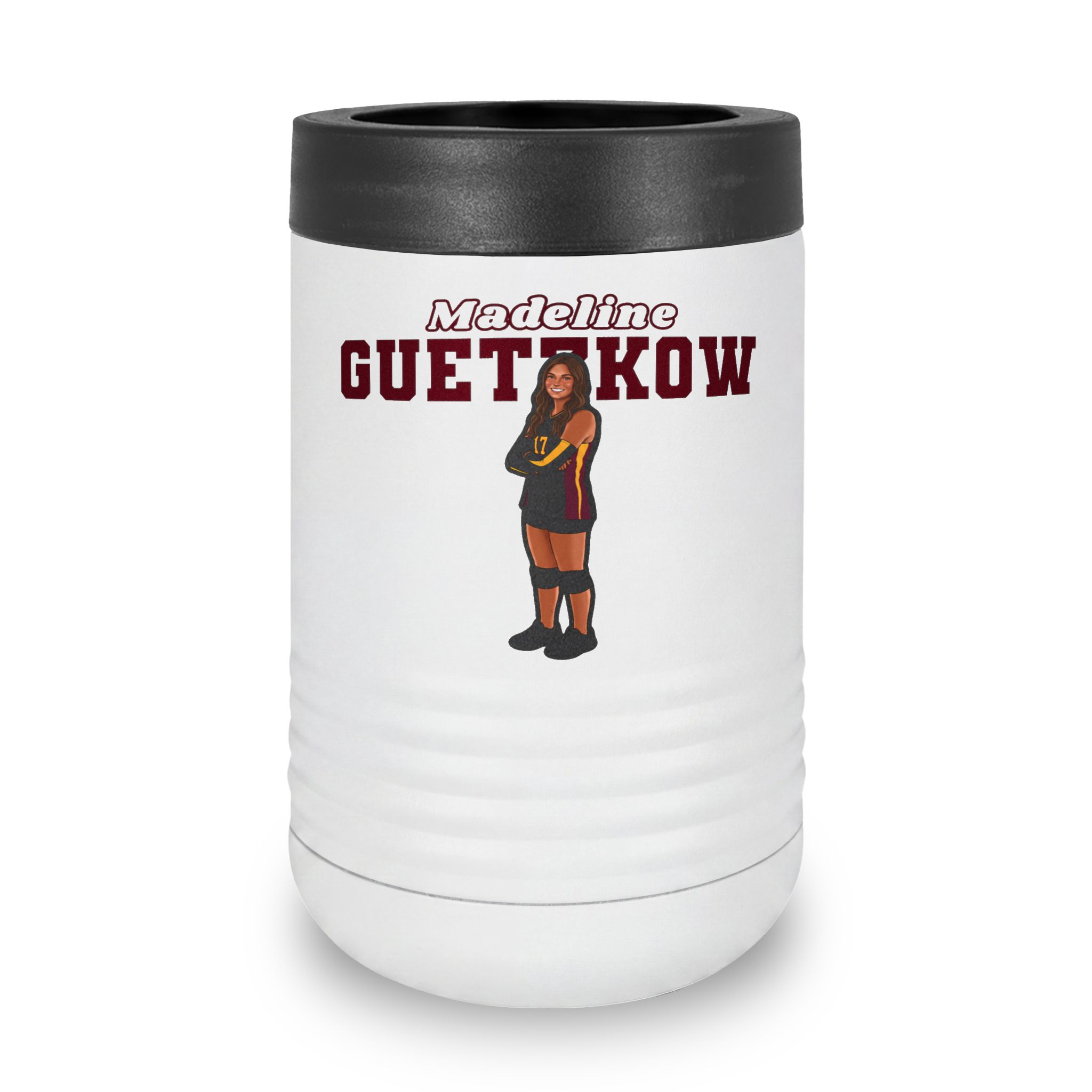 Stainless Can Cooler — character_name_arch in White