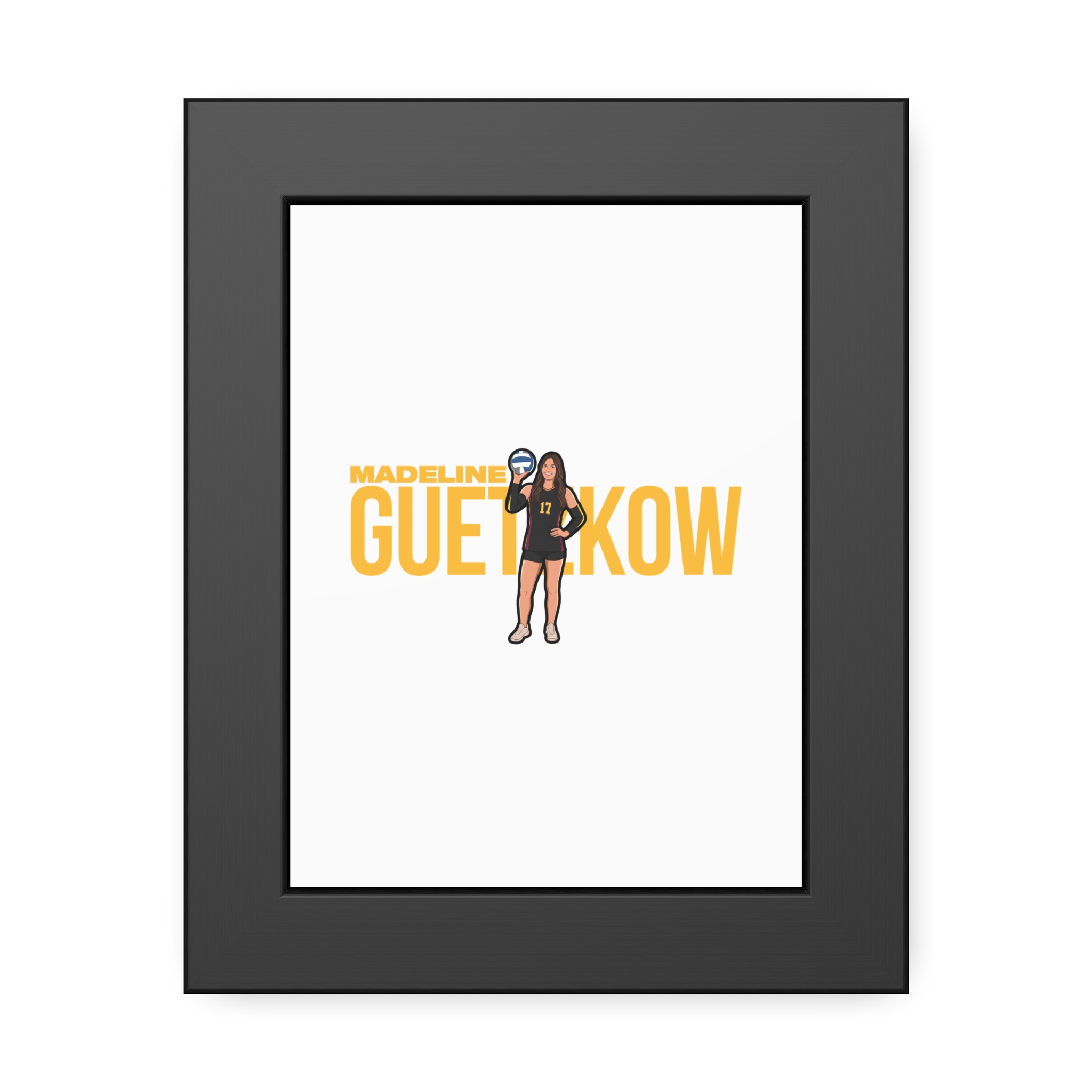Framed Poster — character_player_name in Black