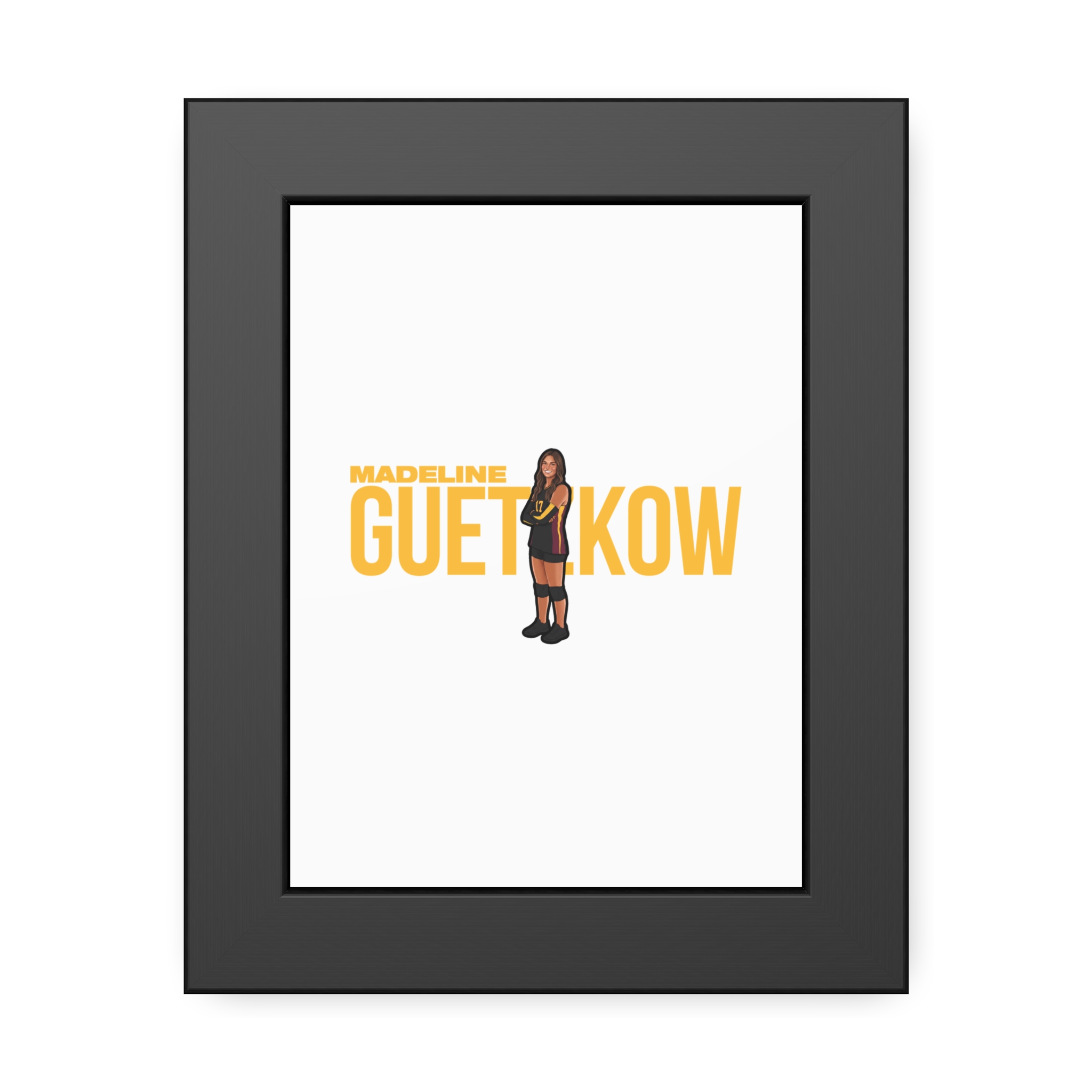 Framed Poster — character_player_name in Black