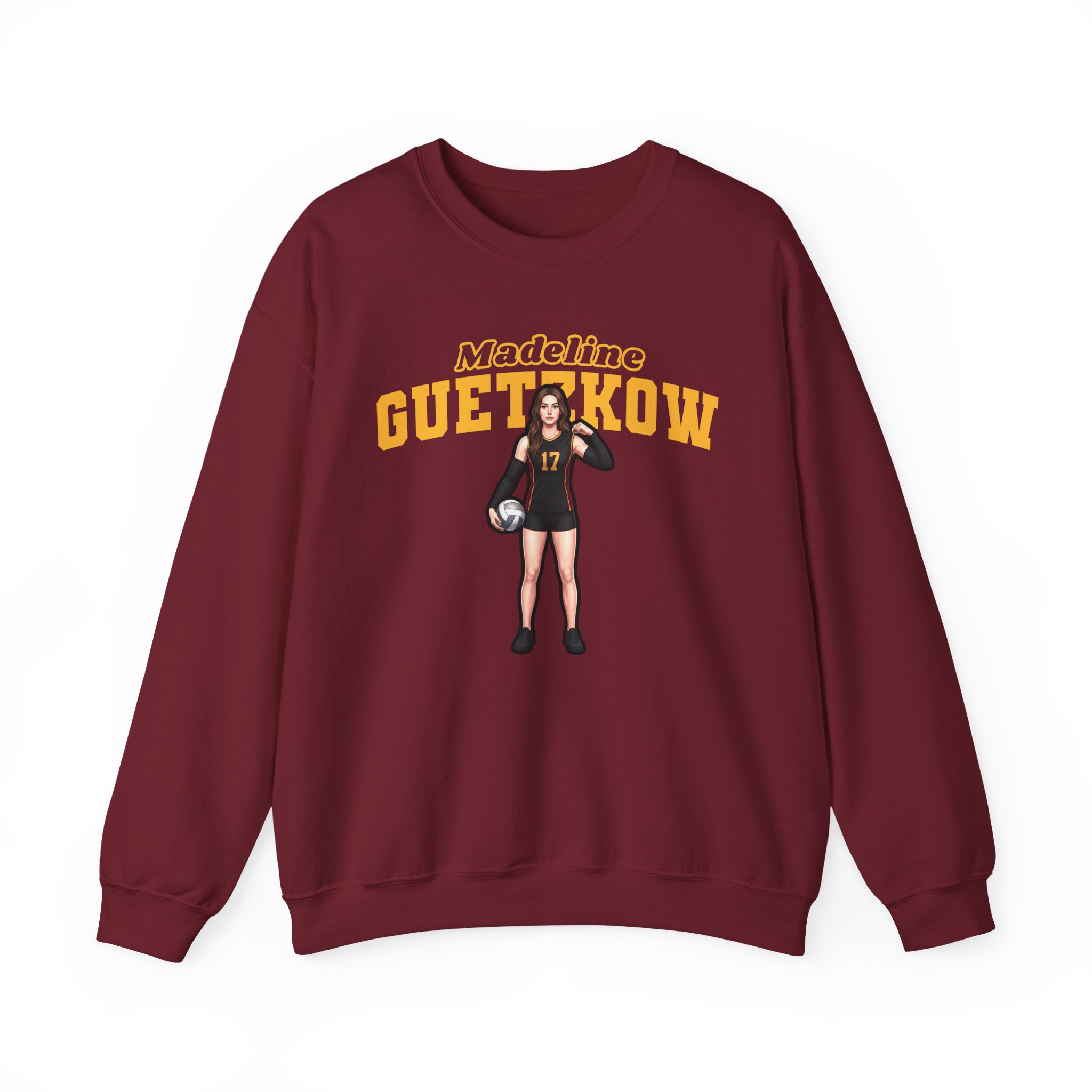 Crewneck Sweatshirt — character_name_arch in Garnet