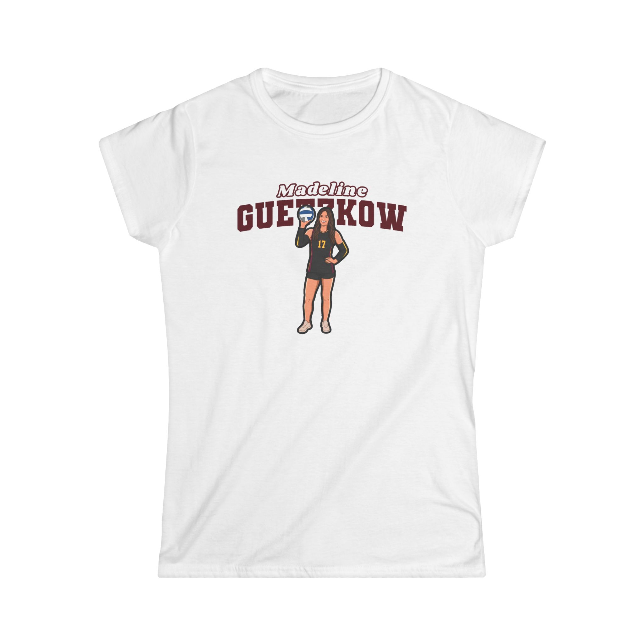 Women's Softstyle Tee — character_name_arch in White