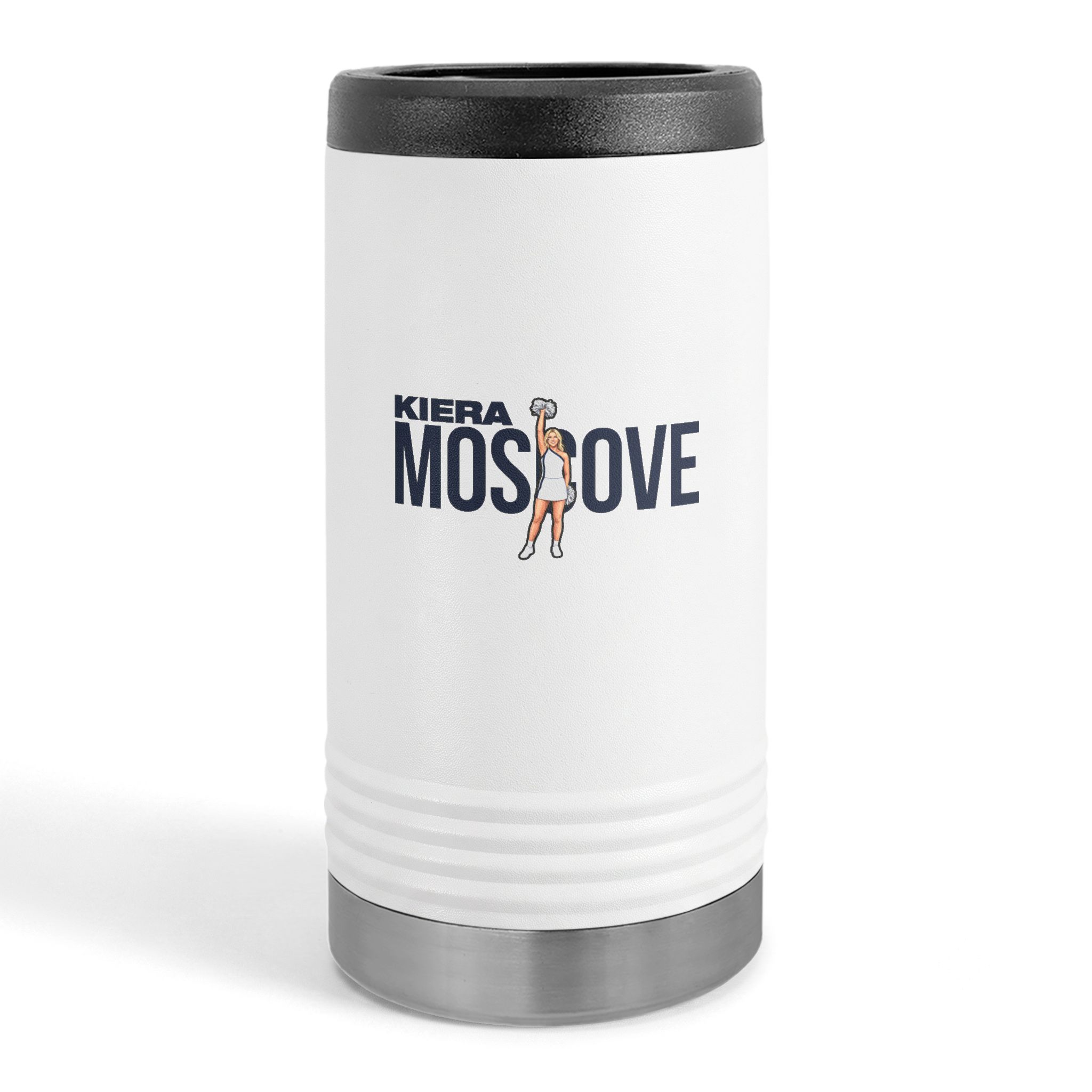 Slim Stainless Can Cooler — character_player_name in White