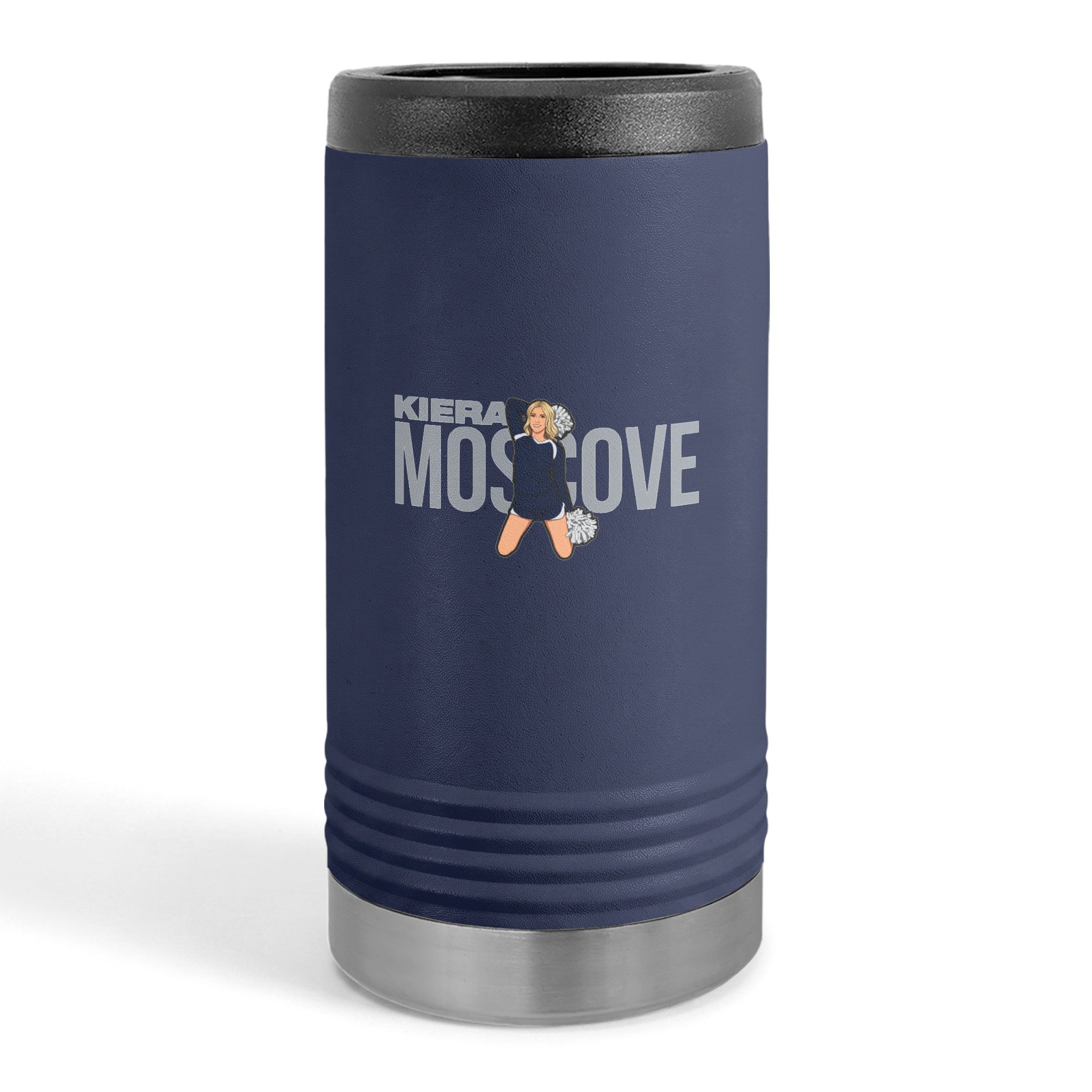 Slim Stainless Can Cooler — character_player_name in Navy