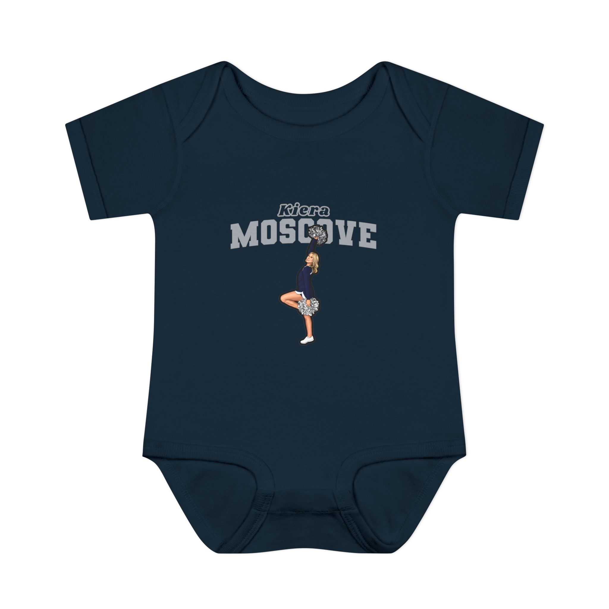 Baby Onesie — character_name_arch in Navy