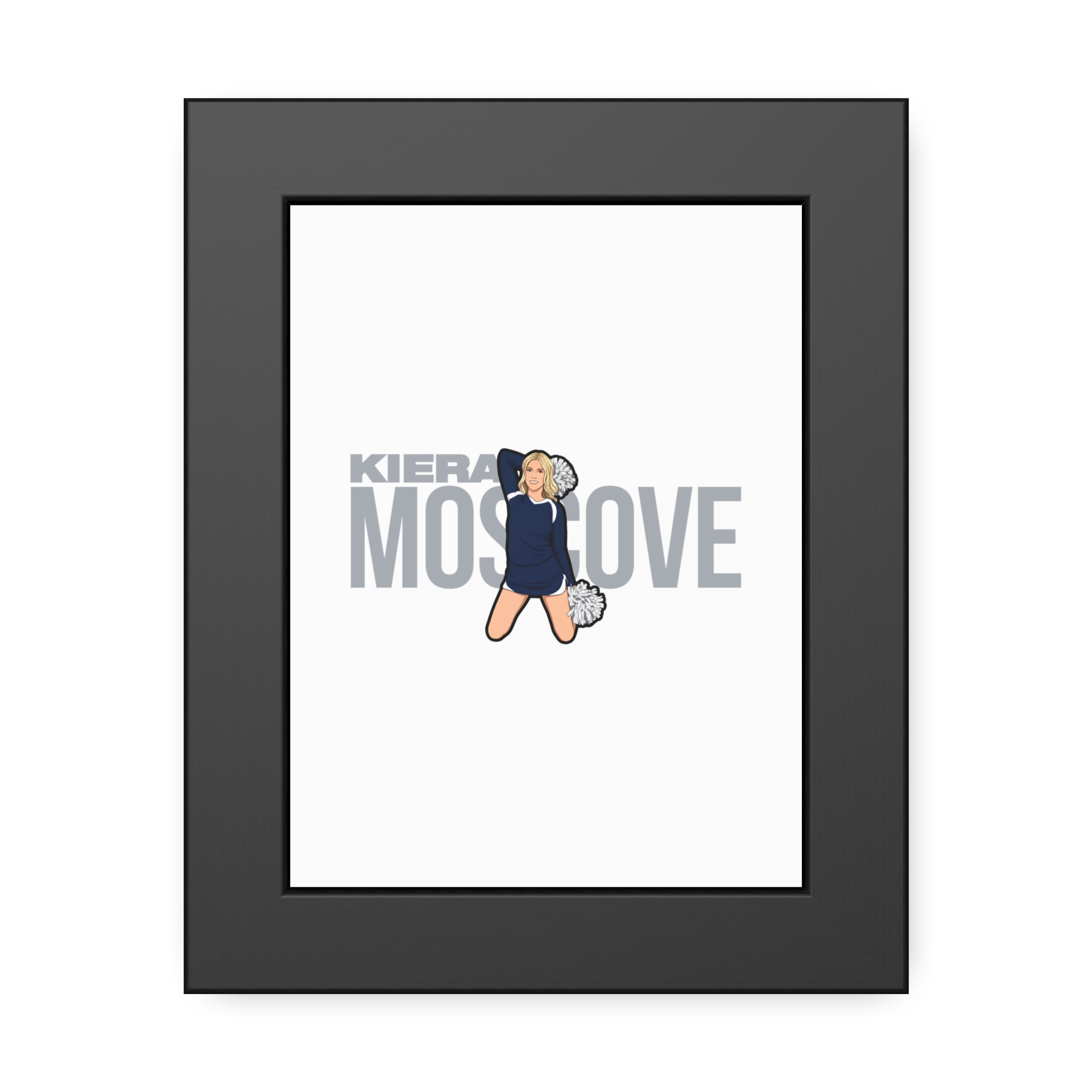 Framed Poster — character_player_name in Black