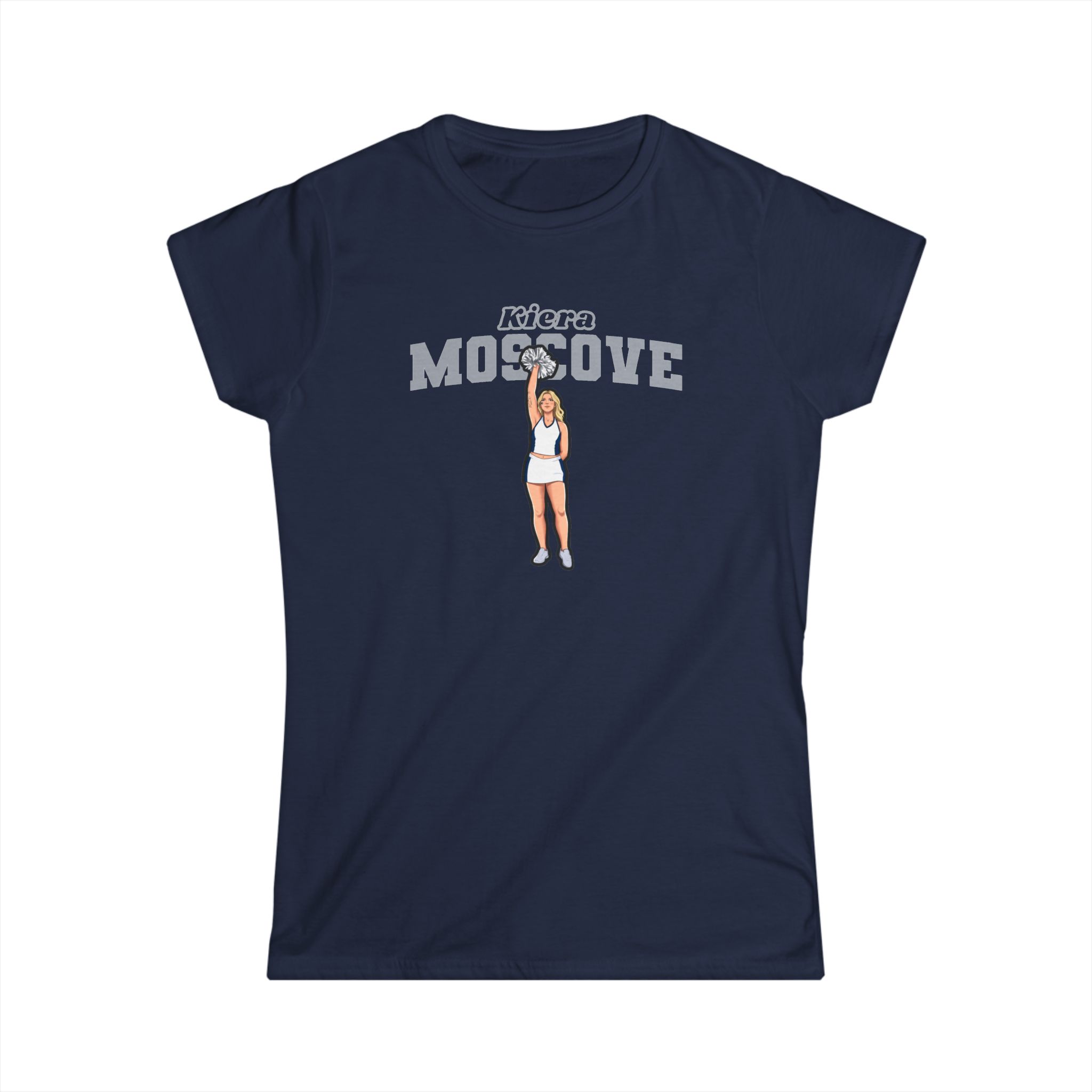 Women's Softstyle Tee — character_name_arch in Navy