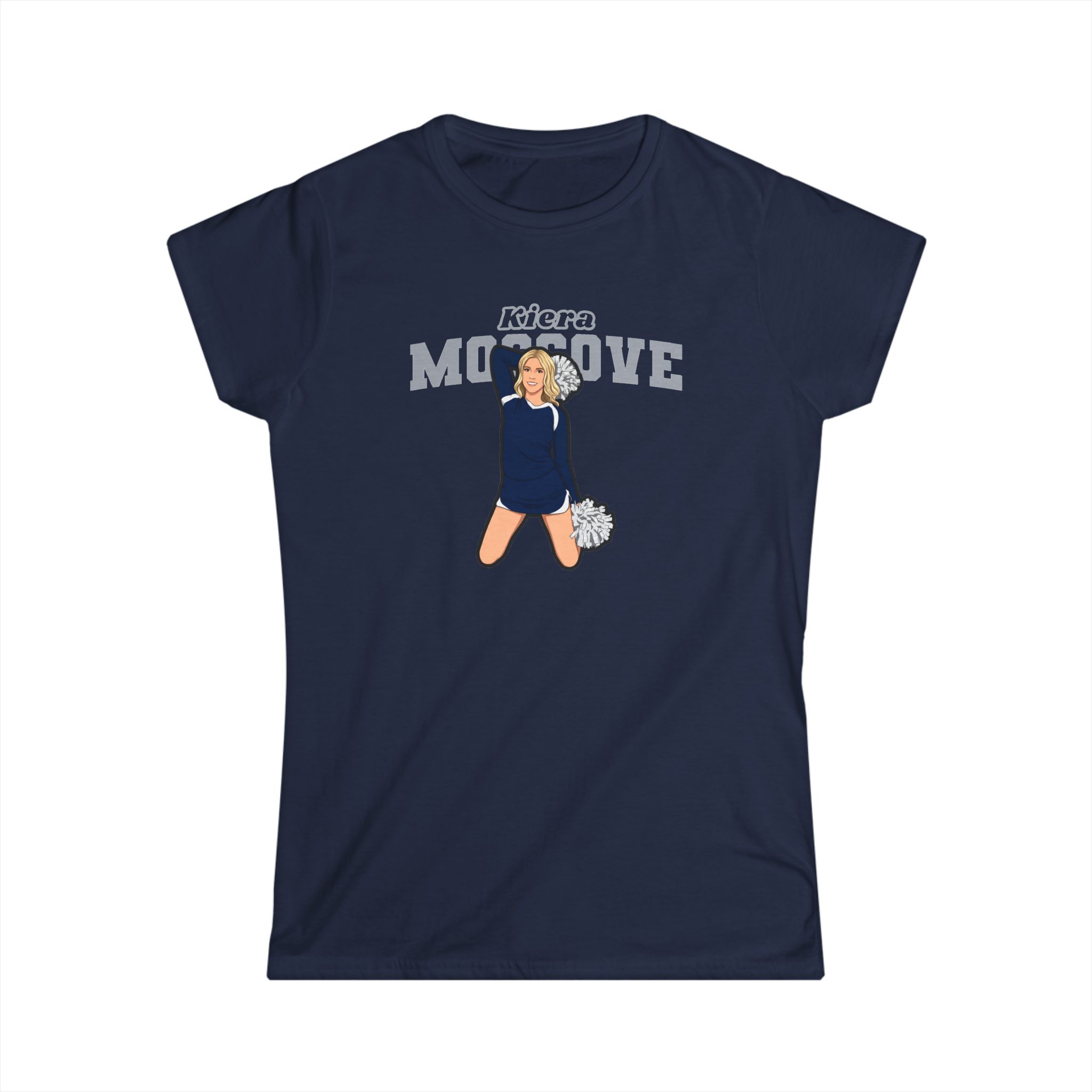 Women's Softstyle Tee — character_name_arch in Navy