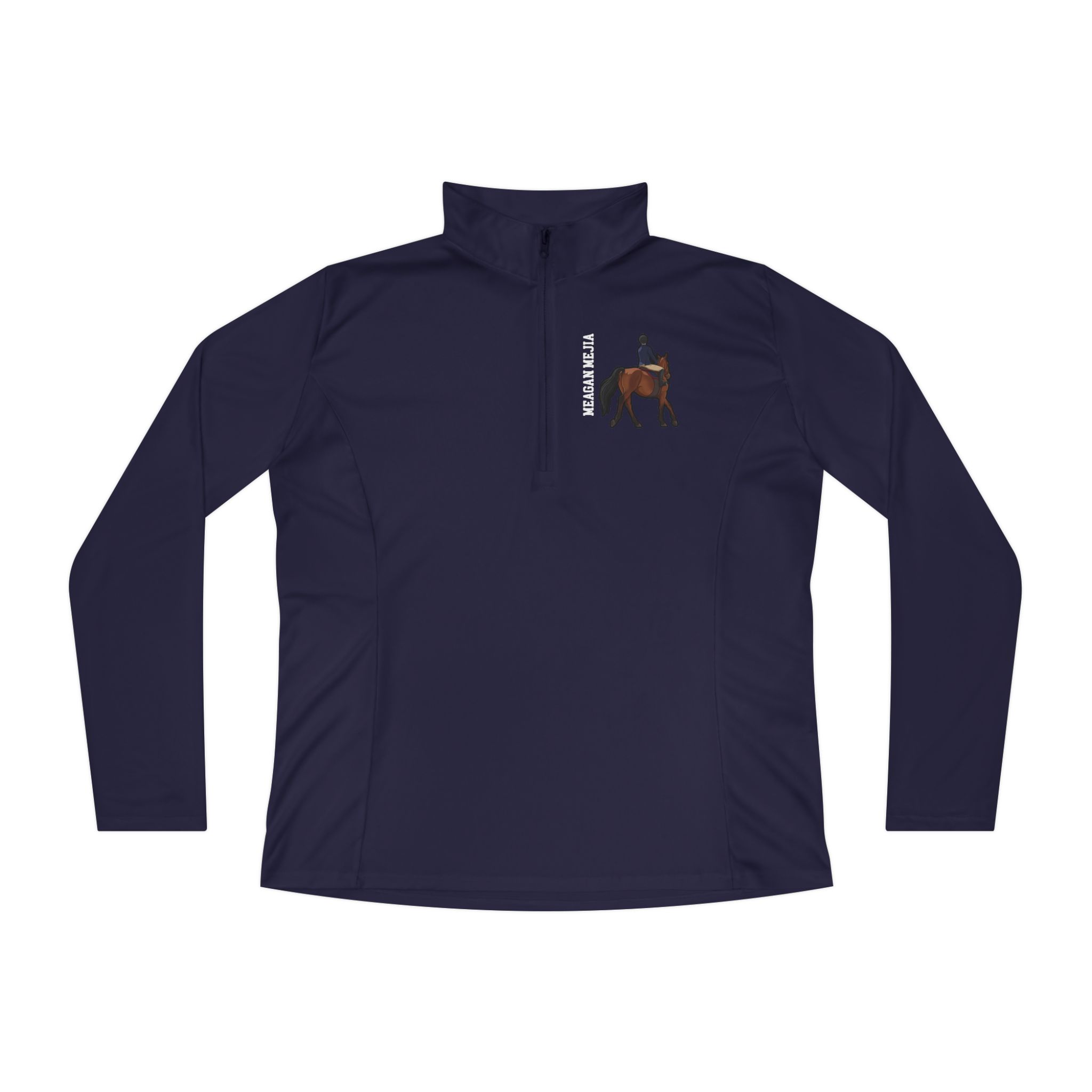 Women's Q-Zip Pullover — character_name_vertical in Navy