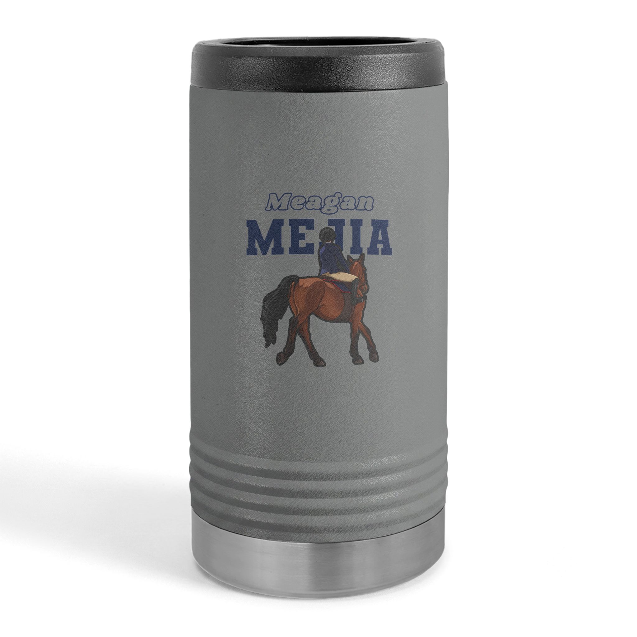 Slim Stainless Can Cooler — character_name_arch in Grey