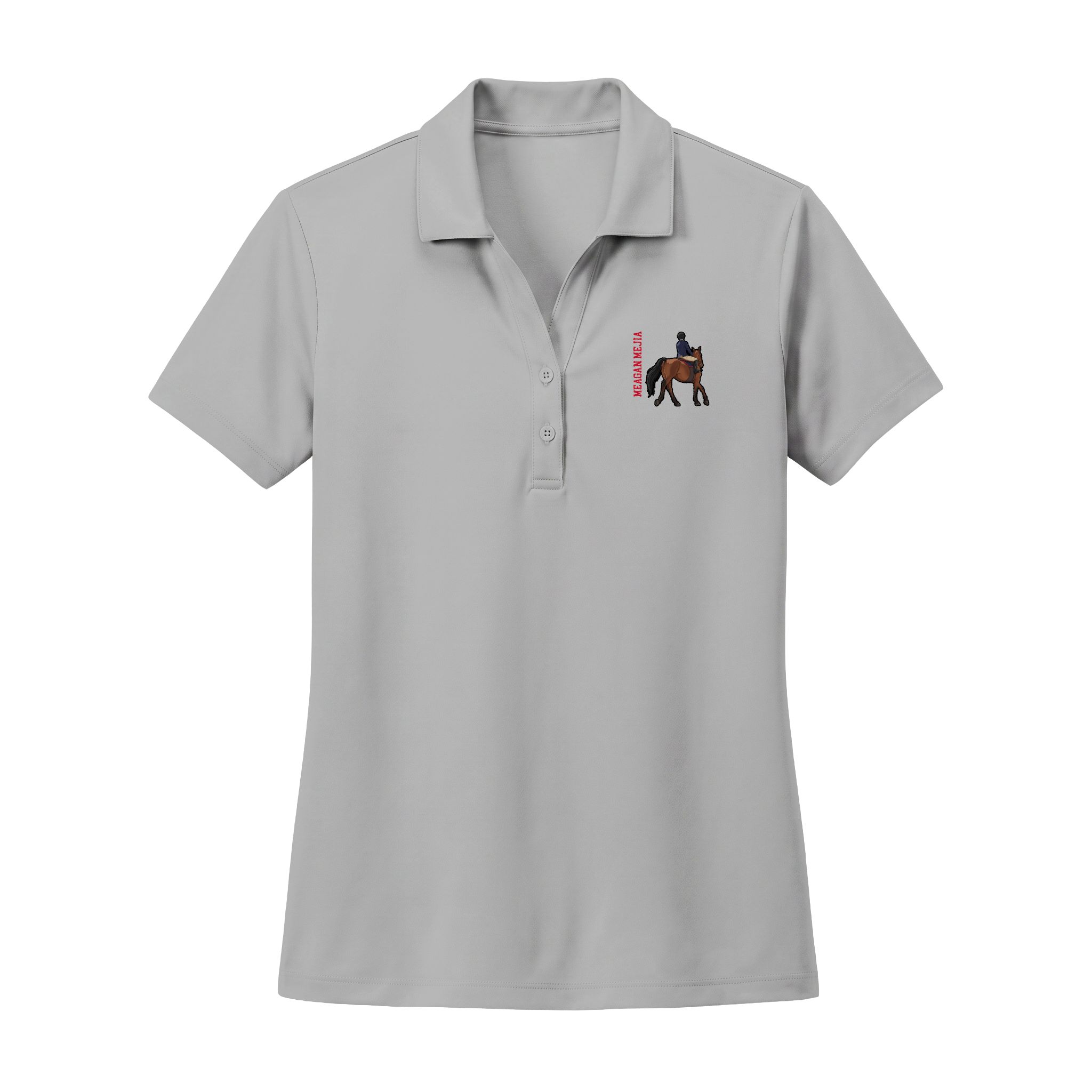 Women's Polo — character_name_vertical in Silver