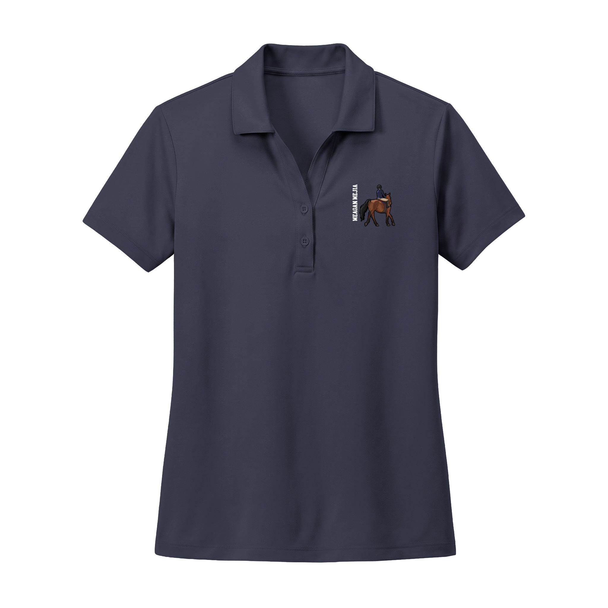 Women's Polo — character_name_vertical in Navy