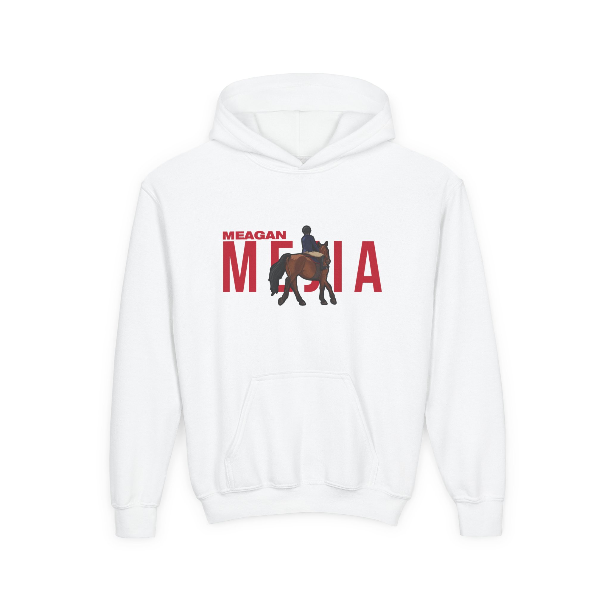 Youth Hoodie — character_player_name in White