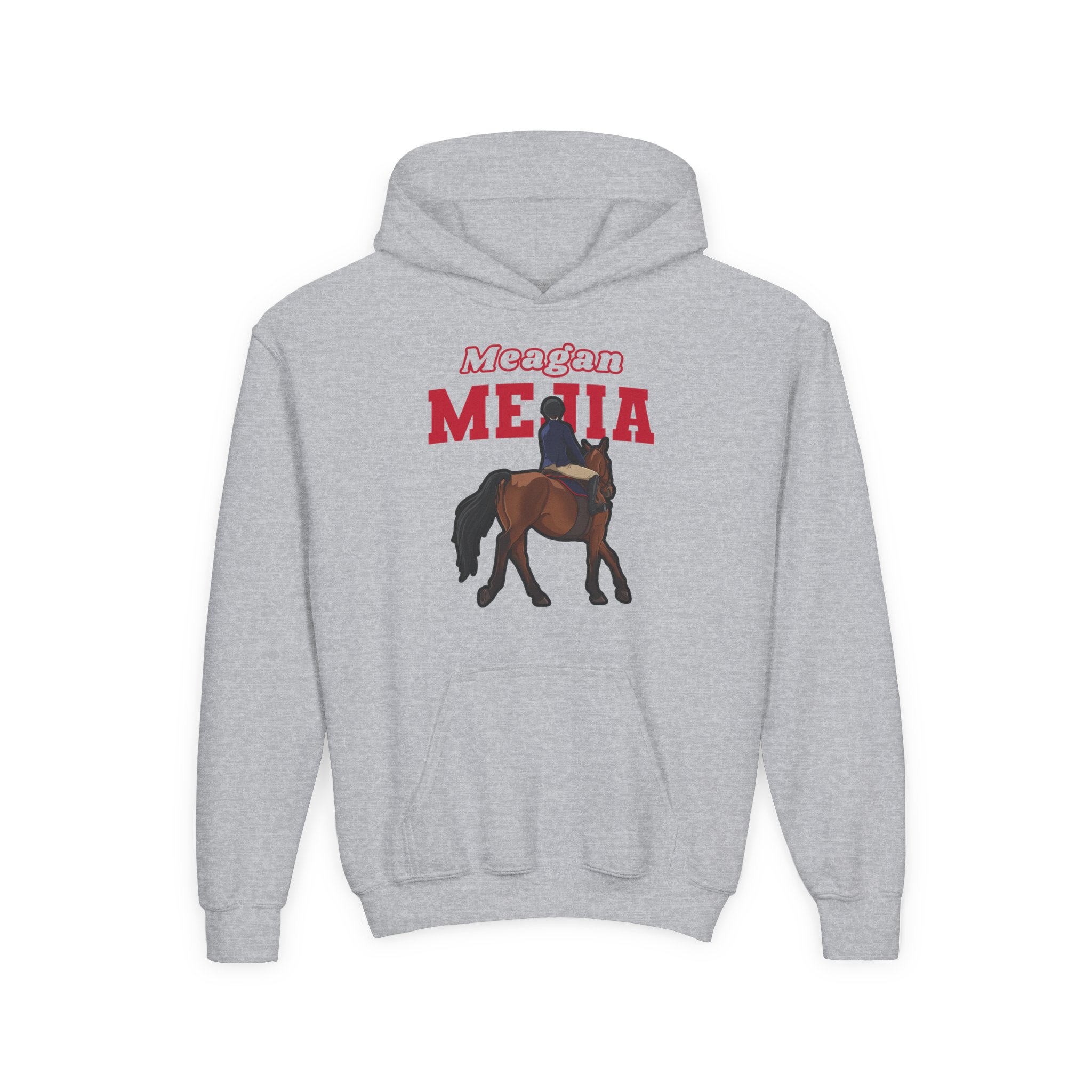 Youth Hoodie — character_name_arch in Grey