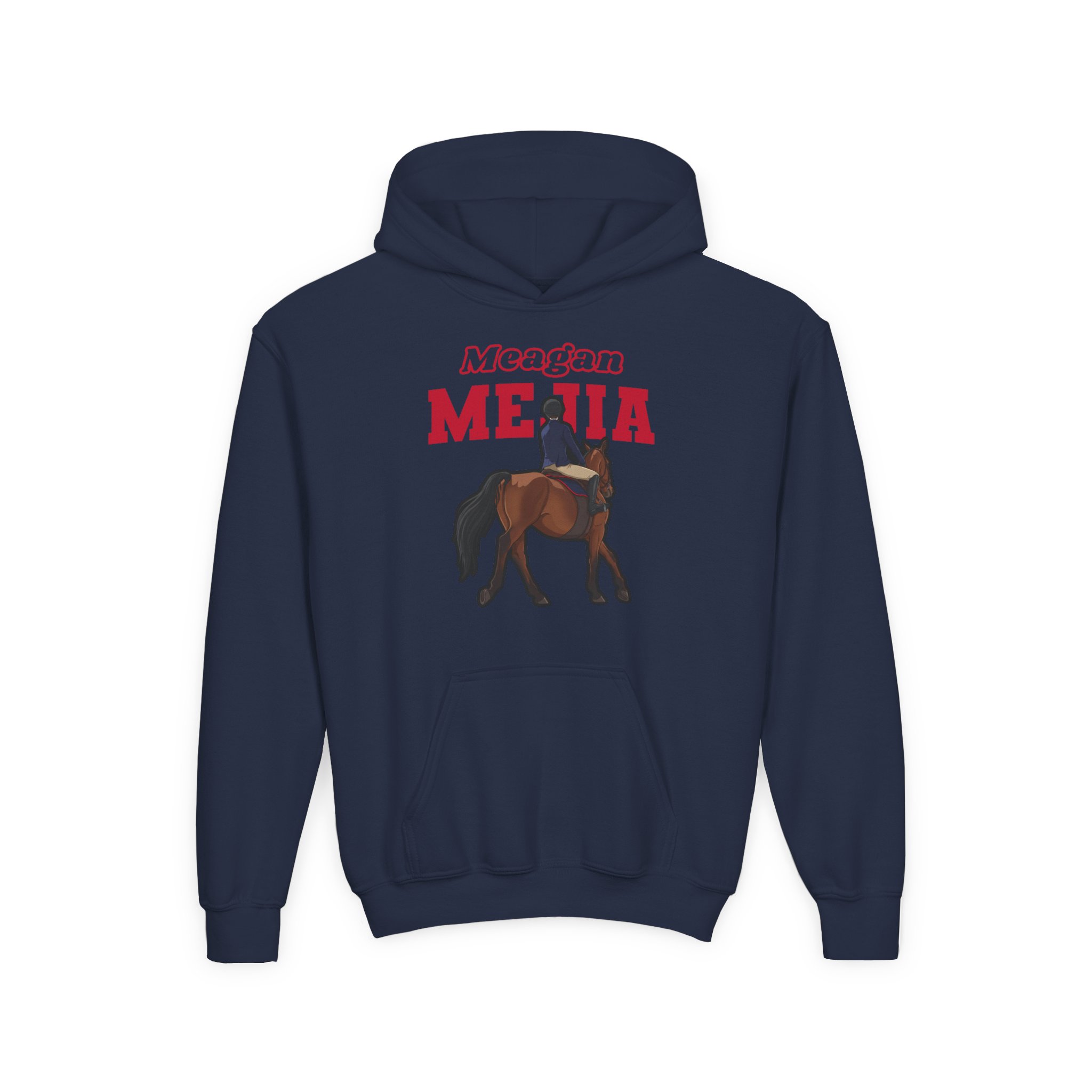 Youth Hoodie — character_name_arch in Navy