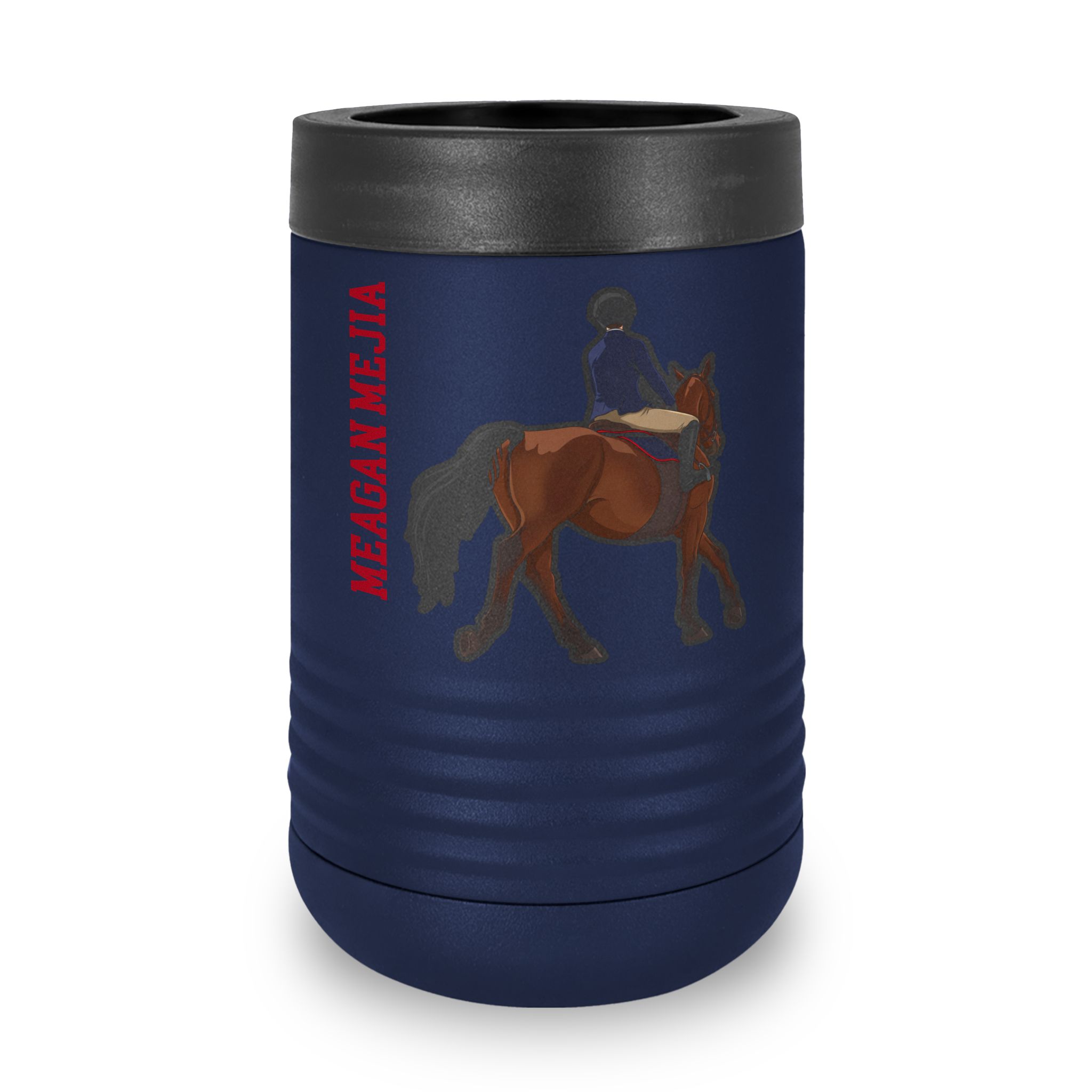 Stainless Can Cooler — character_name_vertical in Navy