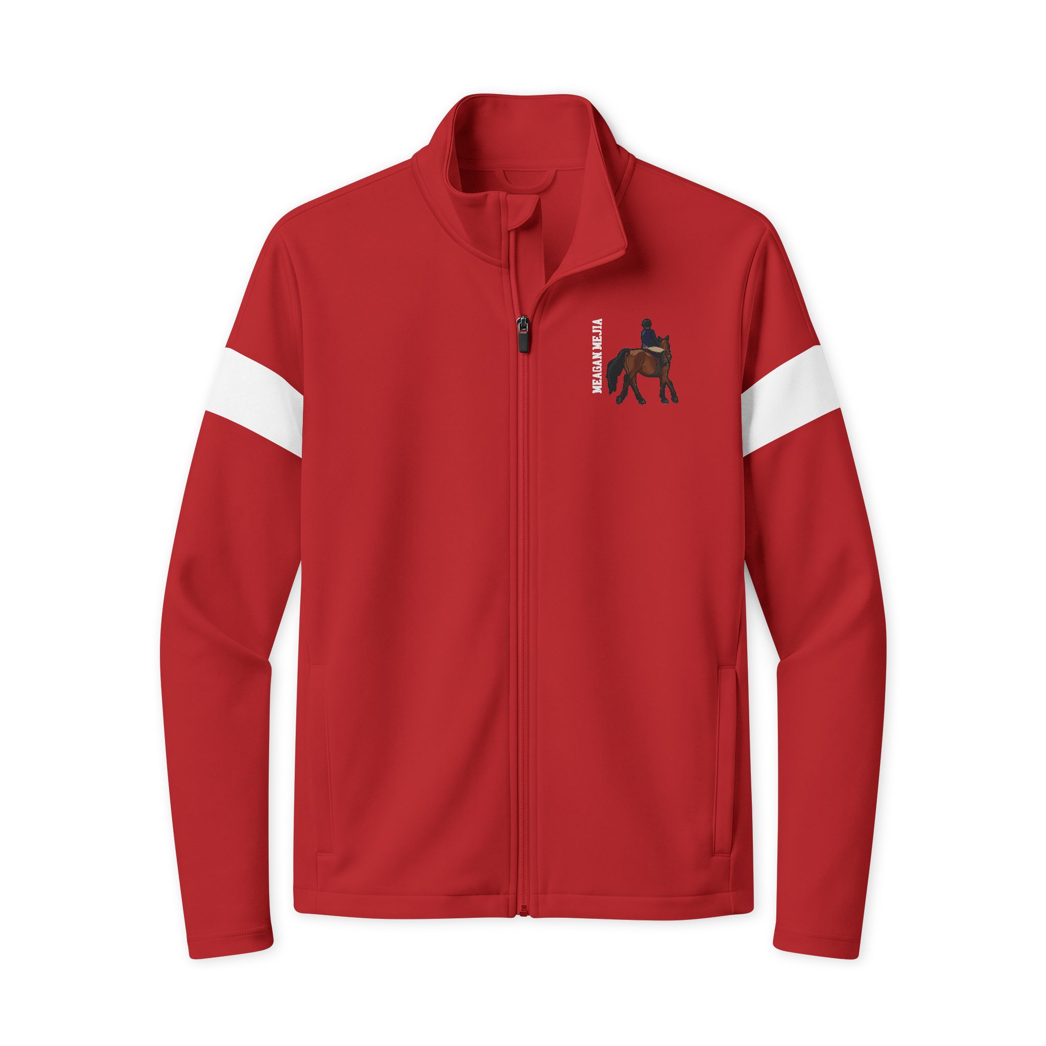 Travel Full-Zip Jacket — character_name_vertical in Deep Red/ White
