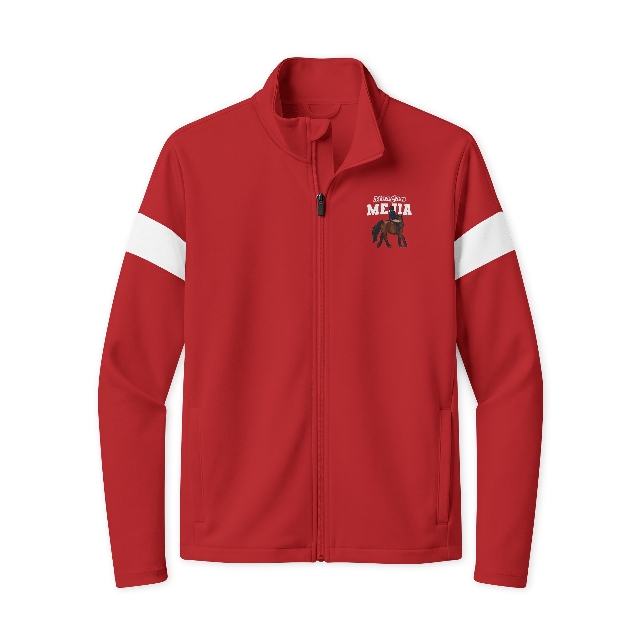 Travel Full-Zip Jacket — character_name_arch in Deep Red/ White