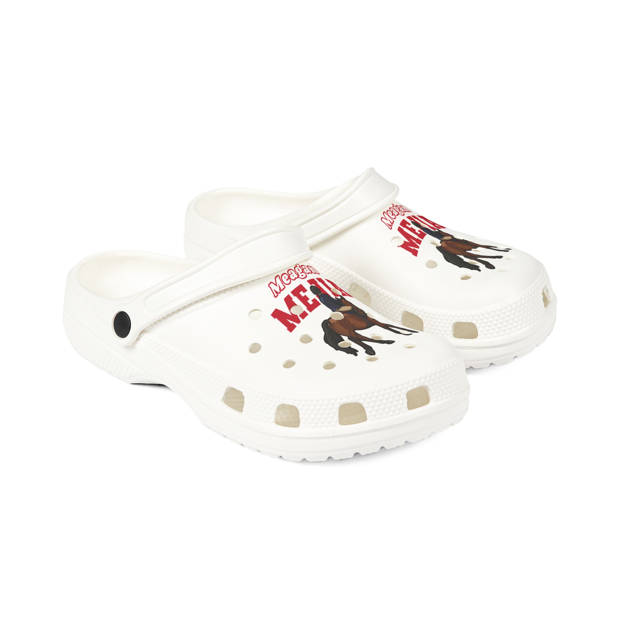 Rubber Clogs — character_name_arch in White