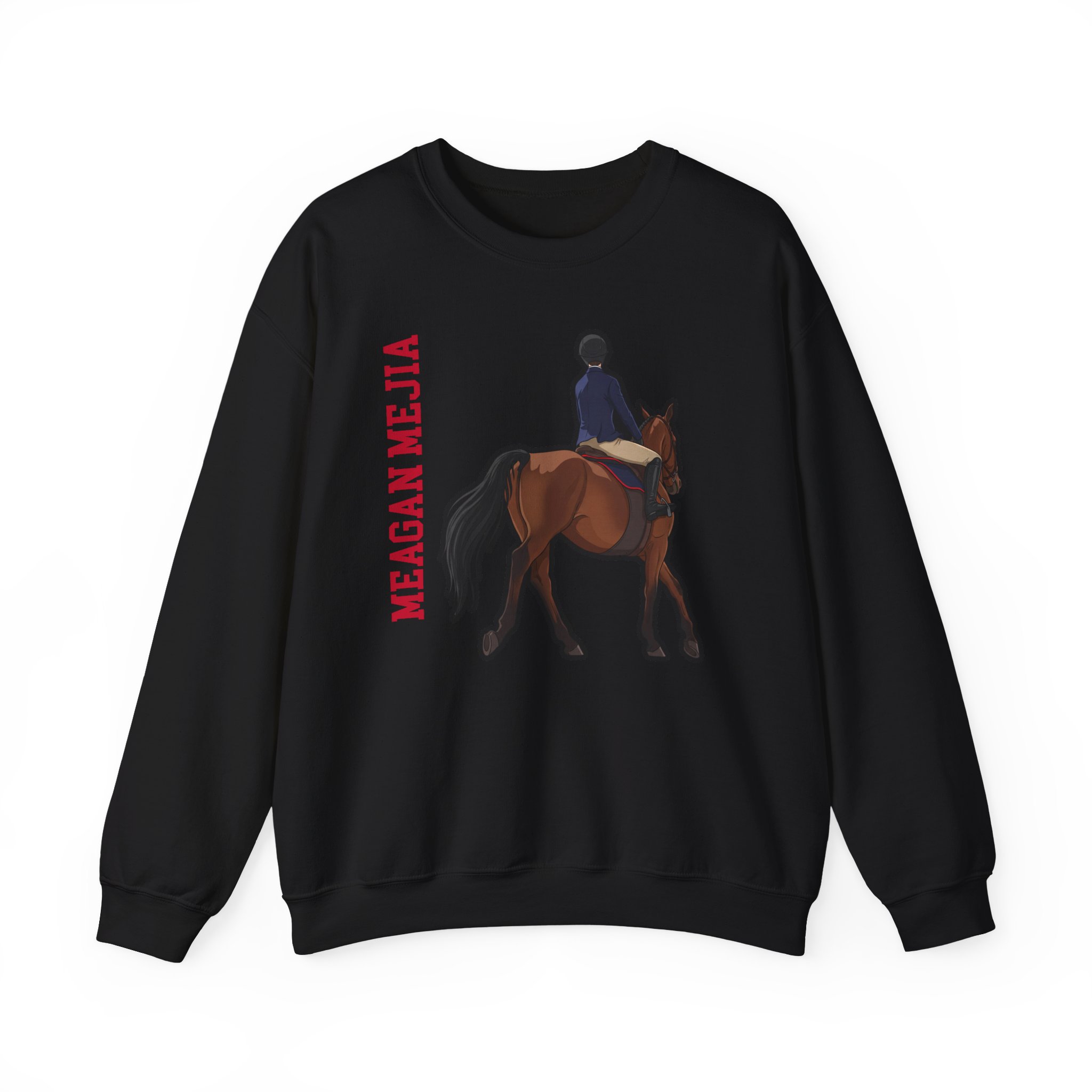 Crewneck Sweatshirt — character_name_vertical in Black