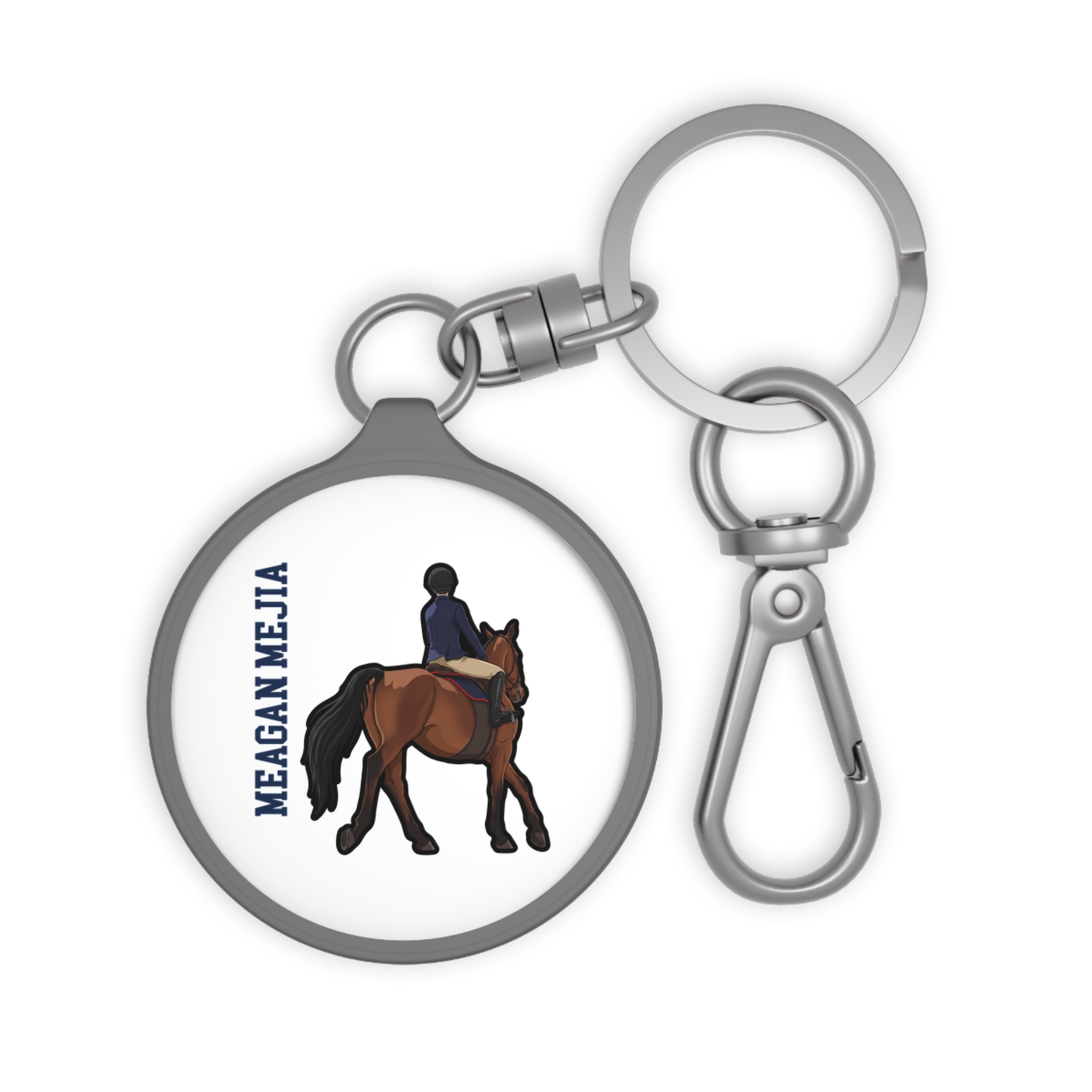Keychain — character_name_vertical in Grey