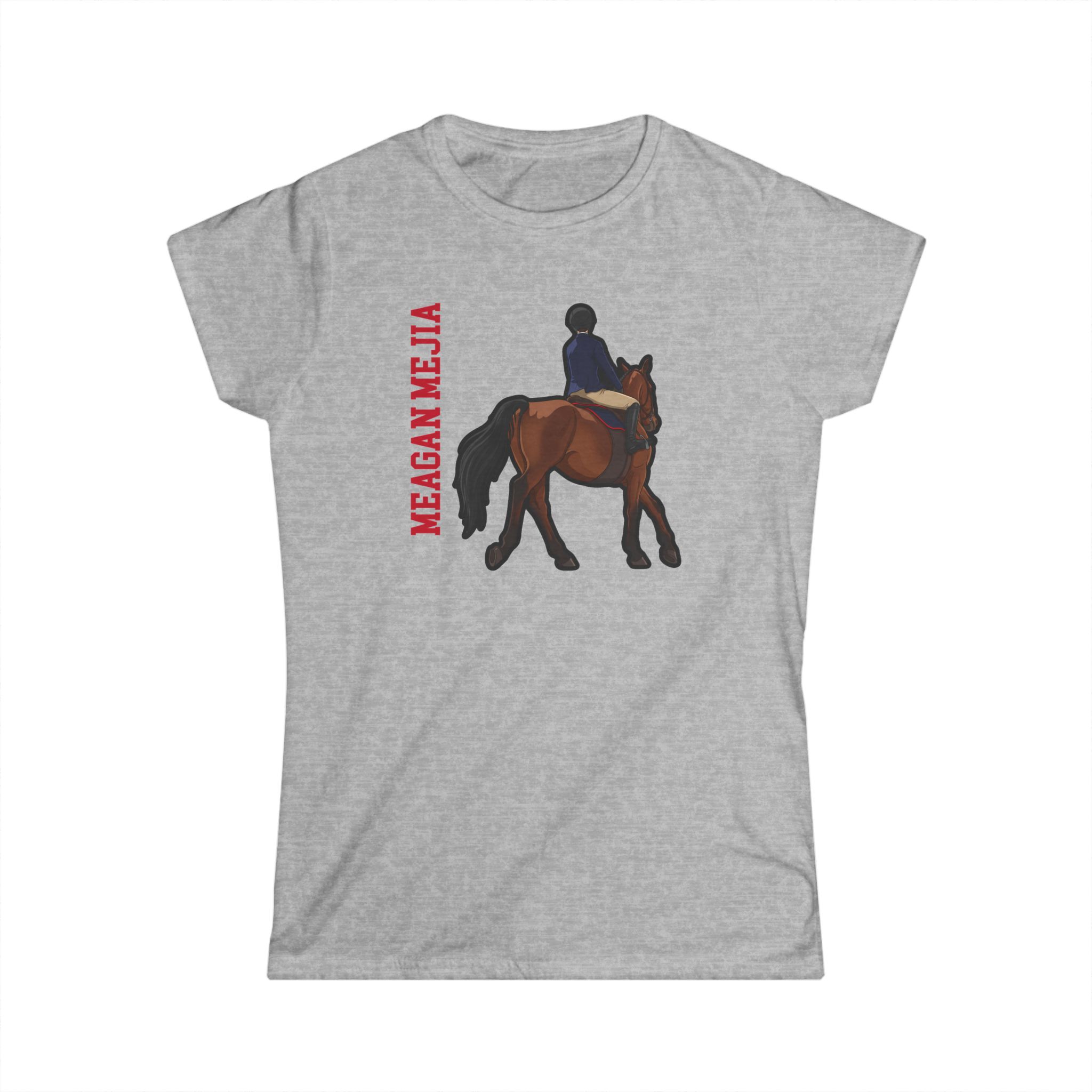 Women's Softstyle Tee — character_name_vertical in Grey