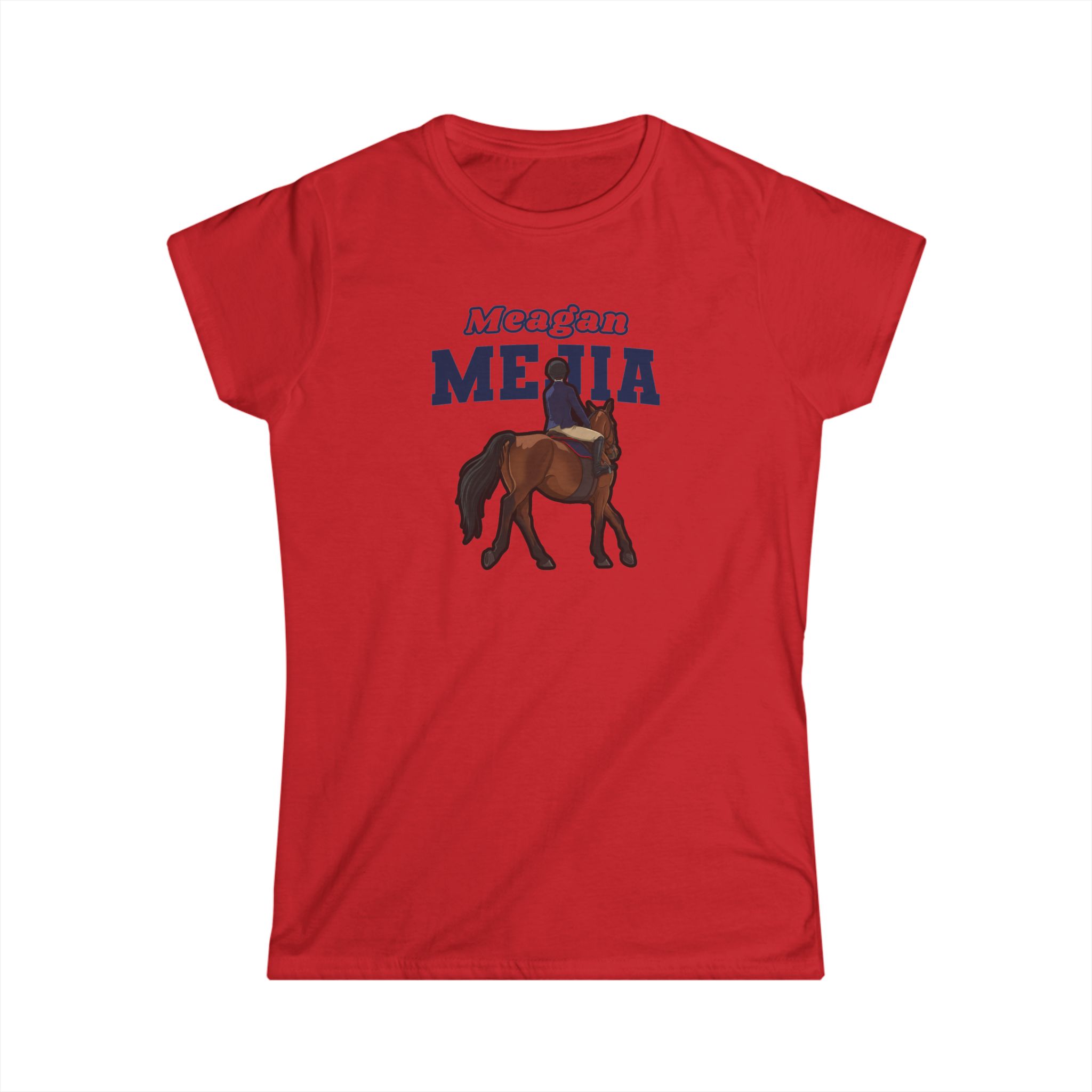 Women's Softstyle Tee — character_name_arch in Red