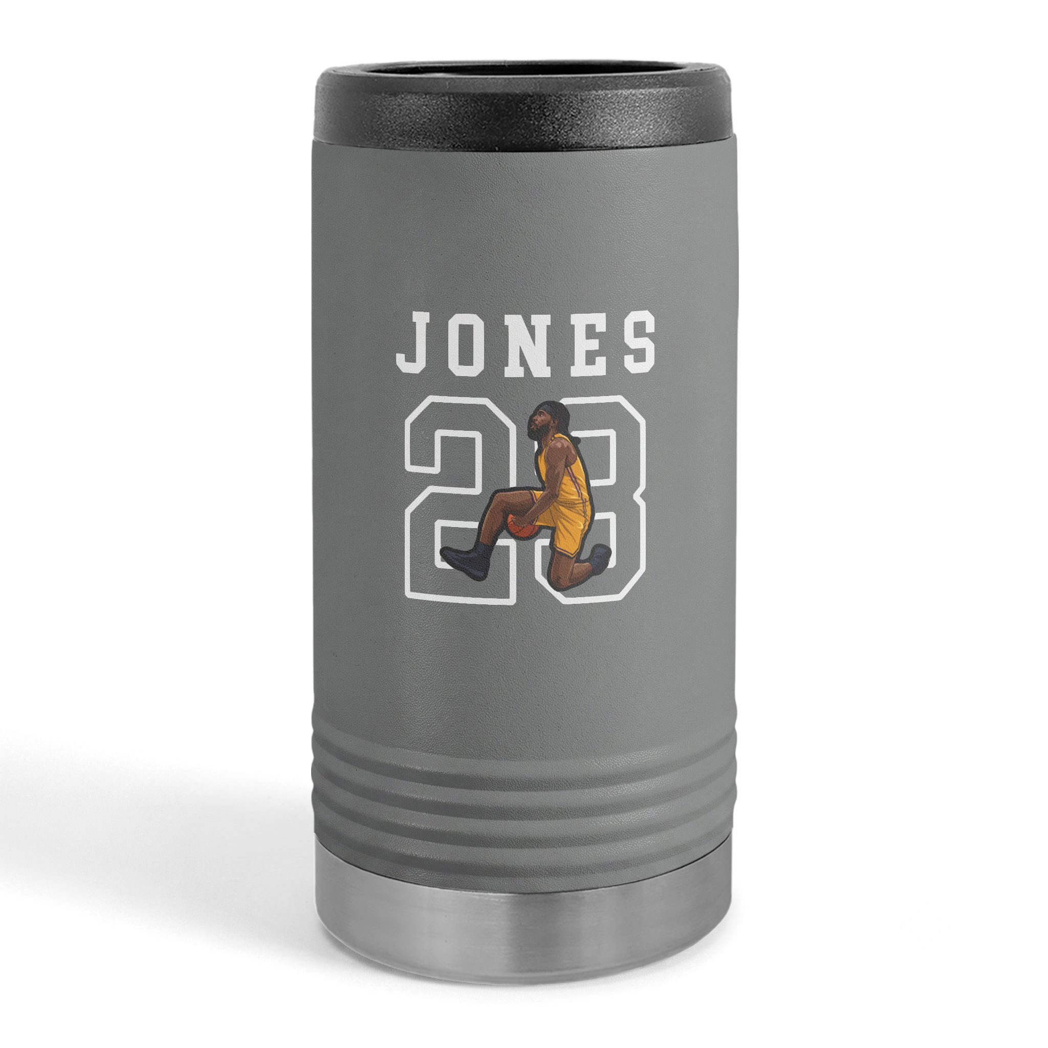 Slim Stainless Can Cooler — character_shirsey in Grey