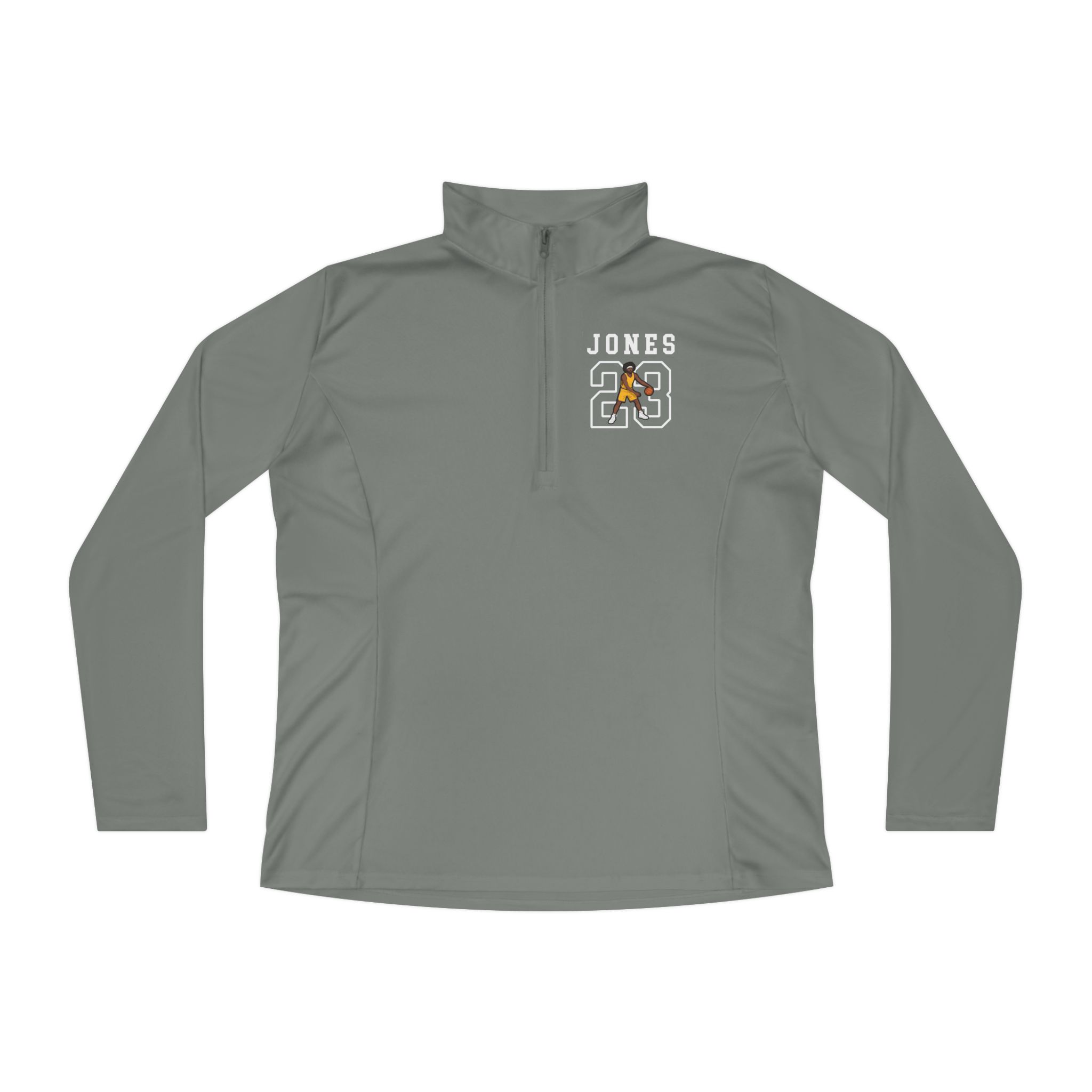 Women's Q-Zip Pullover — character_shirsey in Grey