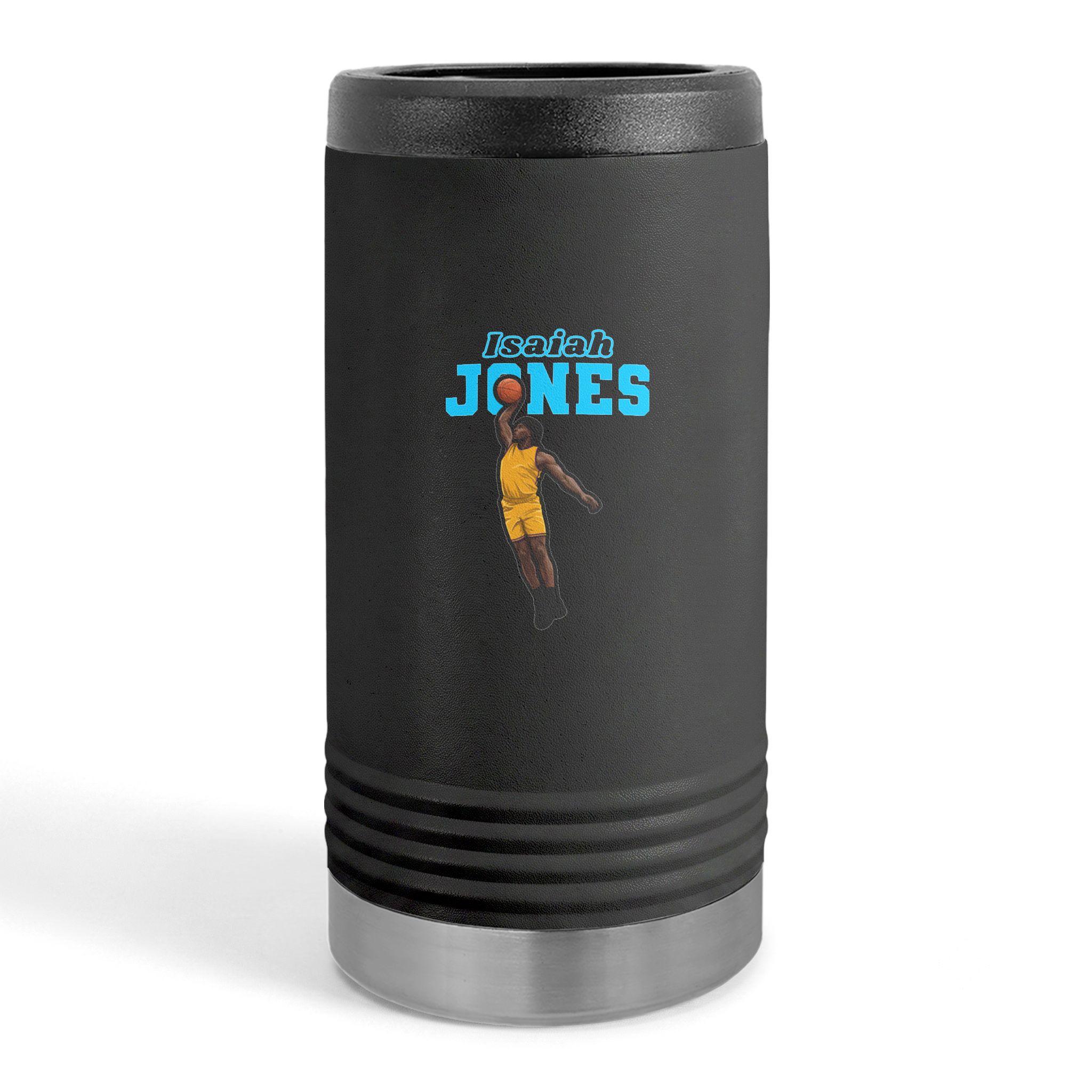 Slim Stainless Can Cooler — character_name_arch in Black