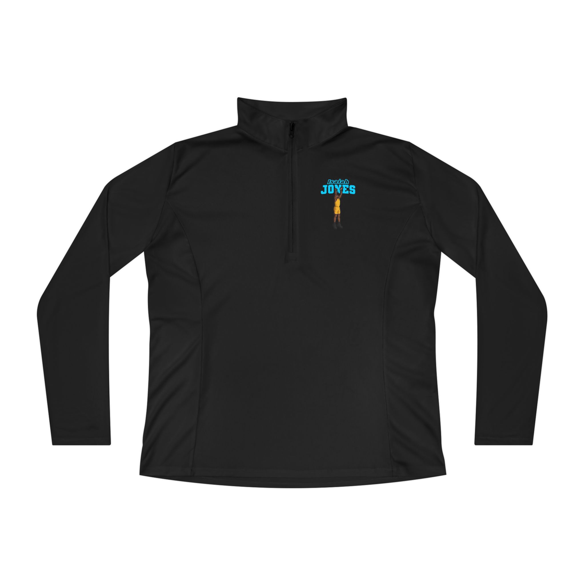 Women's Q-Zip Pullover — character_name_arch in Black