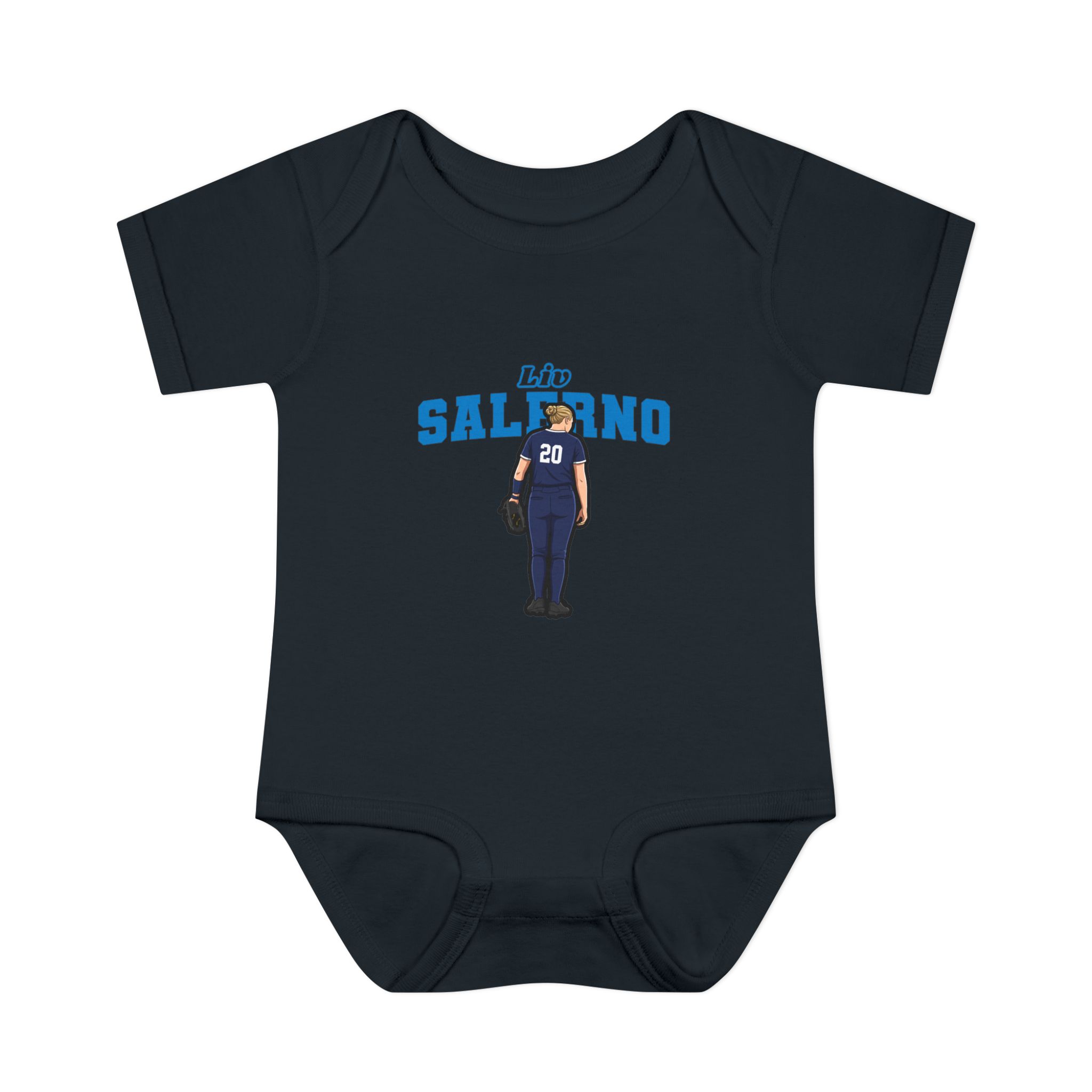 Baby Onesie — character_name_arch in Black